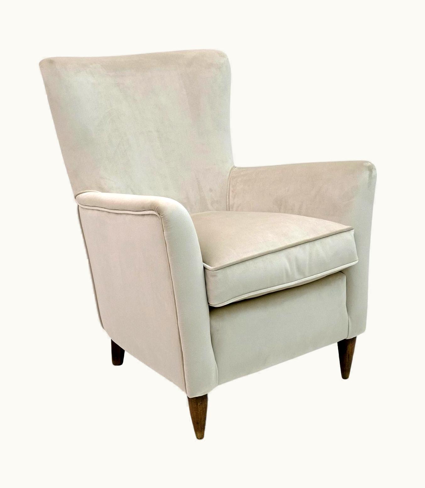 Gio Ponti Mid-Century Modern Italian Velvet Armchair For Isa, 1950s UZ0196519