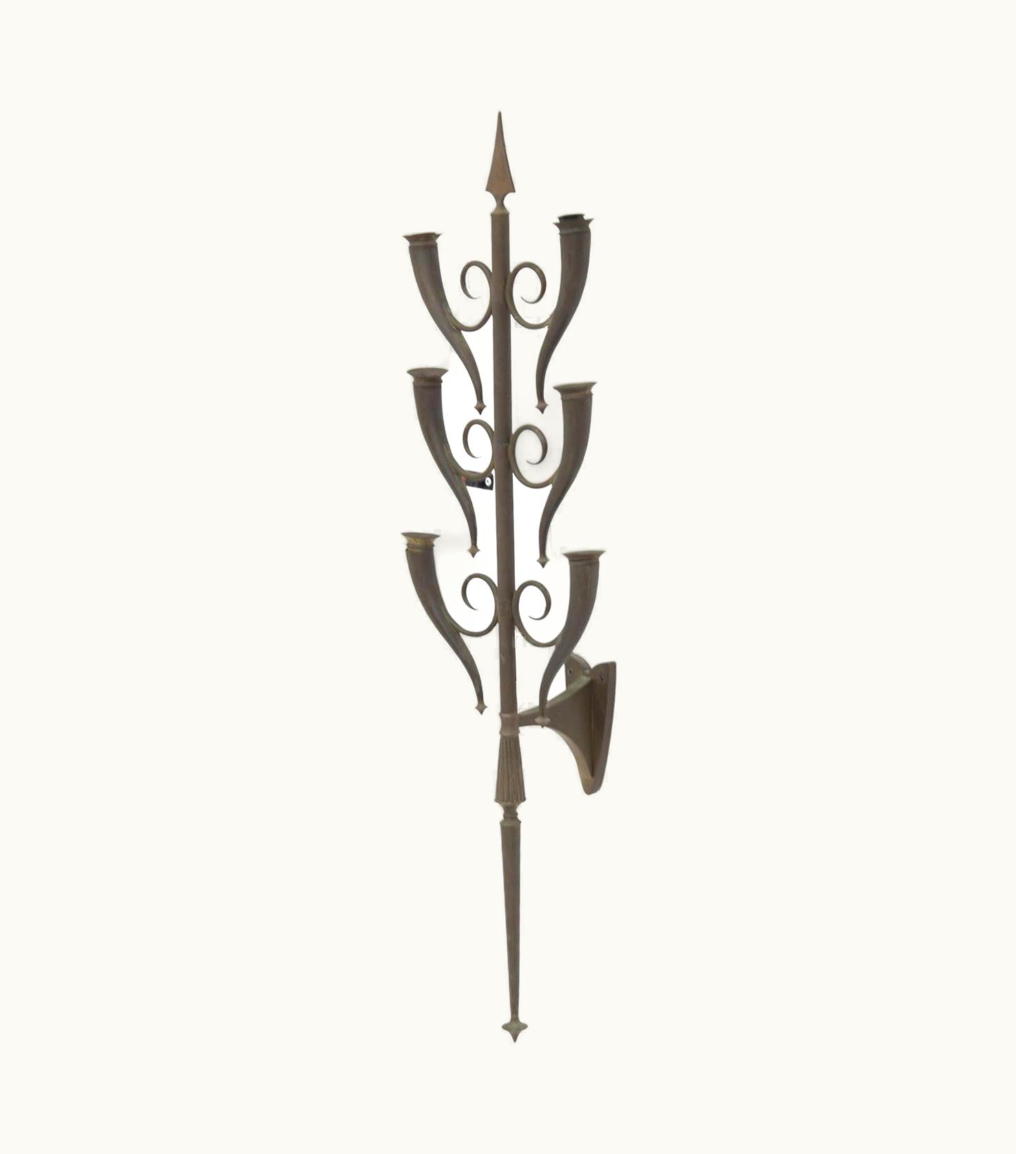 Gio Ponti Gio Ponti Bronze Wall Applique In Patina 'Attr'
