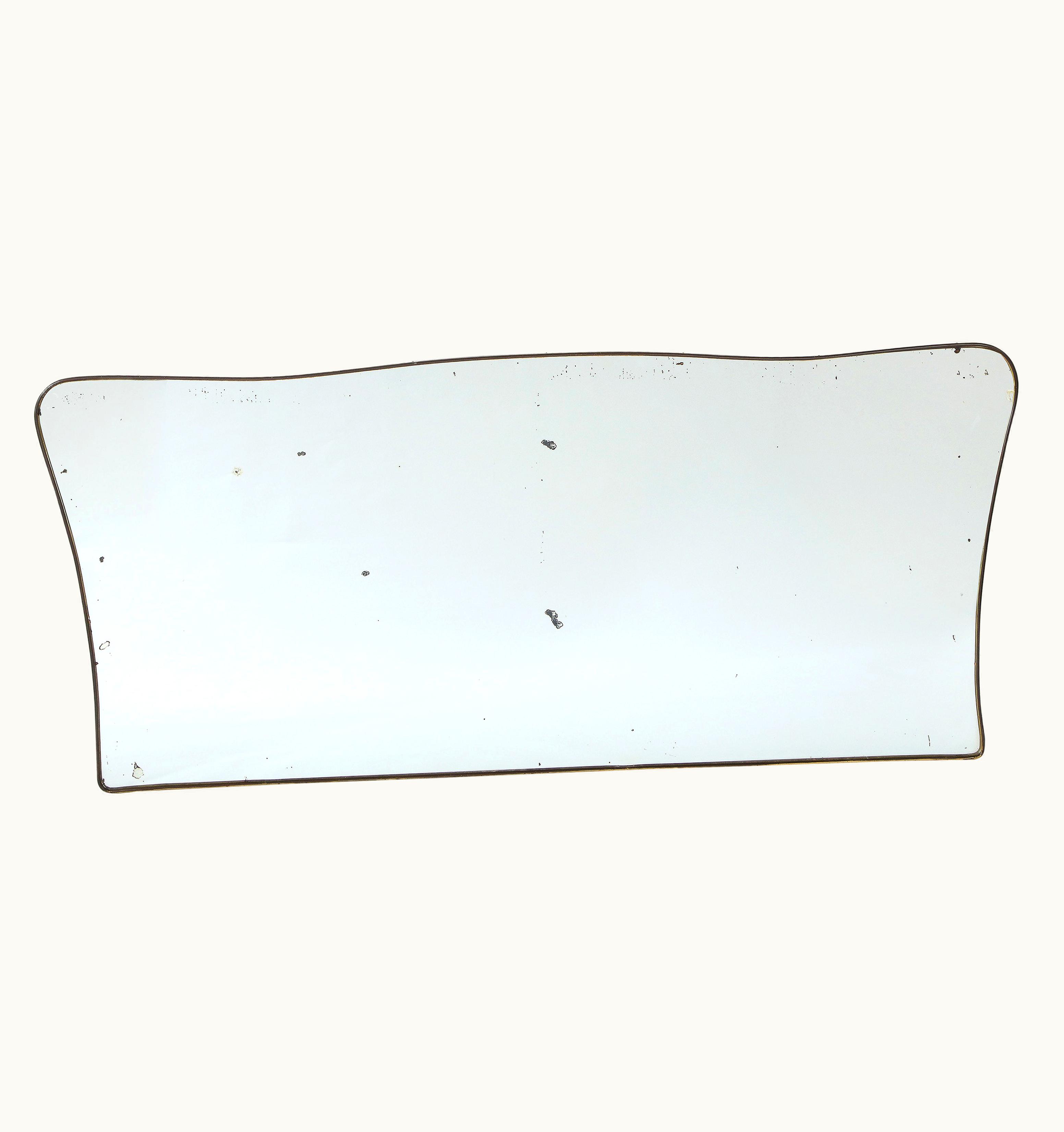 Gio Ponti Gio Ponti Brass Horizontal Over-Mantle Brass Framed Mirror