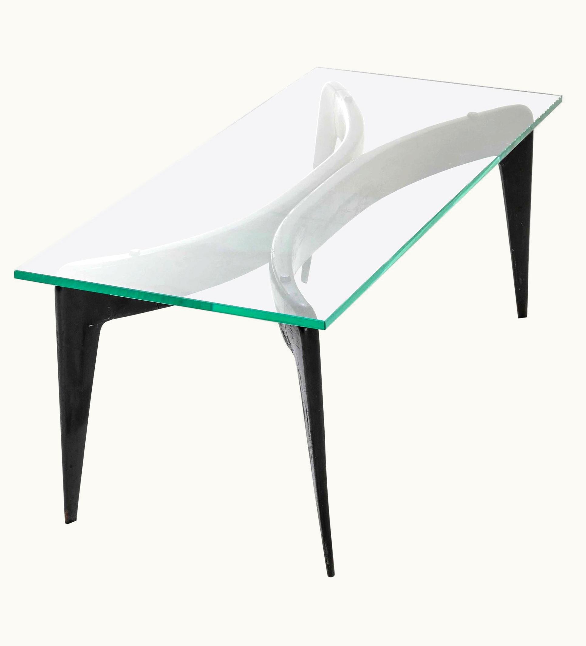 Gio Ponti Rectangular Coffee Table In Wood And Glass By Fontana Arte 1940s Italy