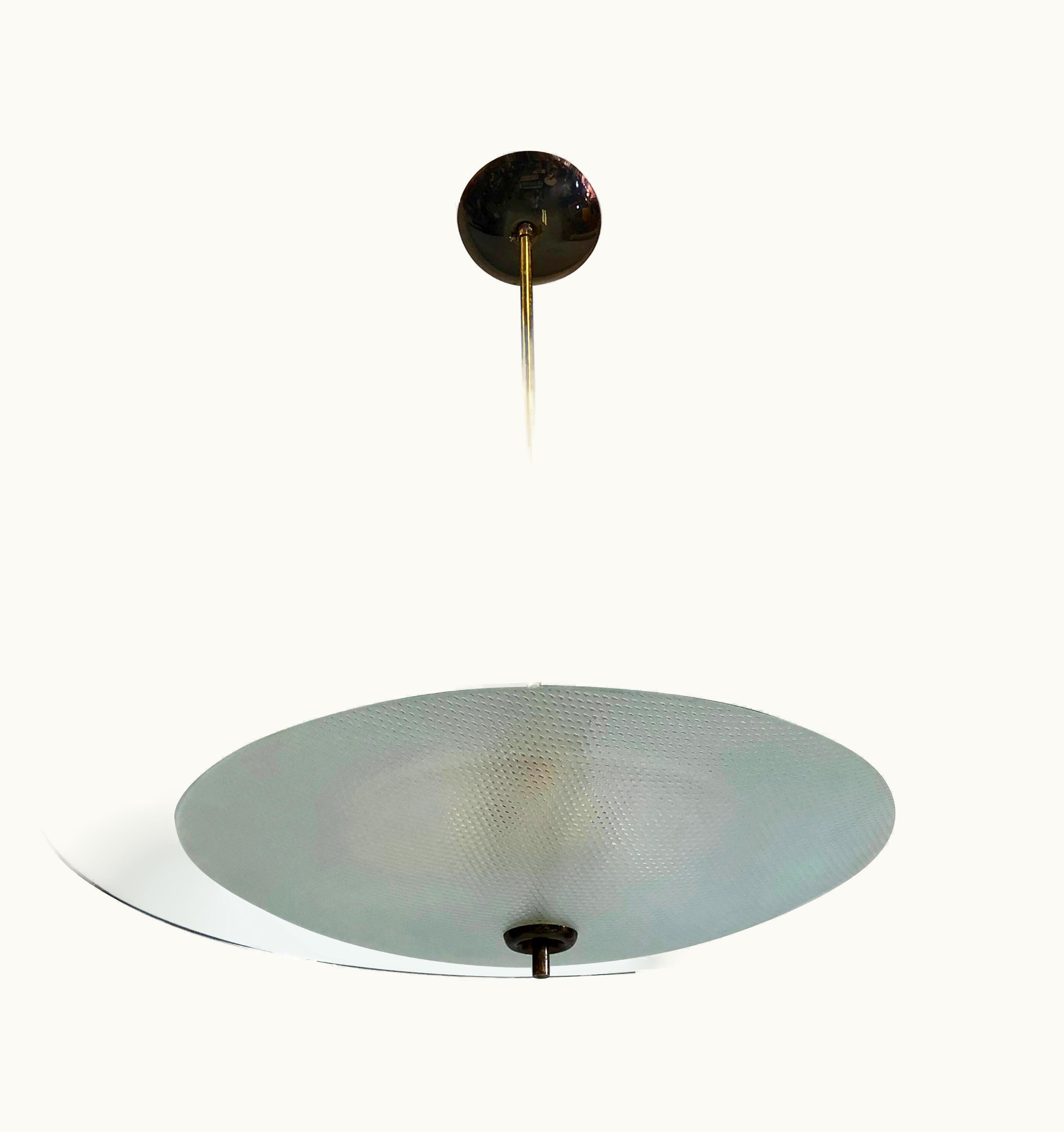 Gio Ponti Gio Ponti Italian Glass And Brass Chandelier By Gio Ponti & Pietro Chiesa For Fontana Arte