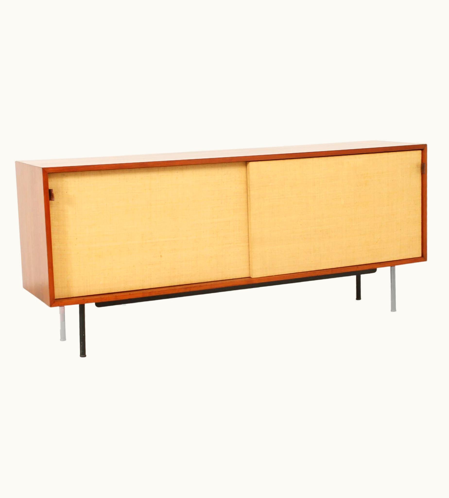 Florence Knoll Florence Knoll Sideboard Model 116 With Seagrass Sliding Doors
