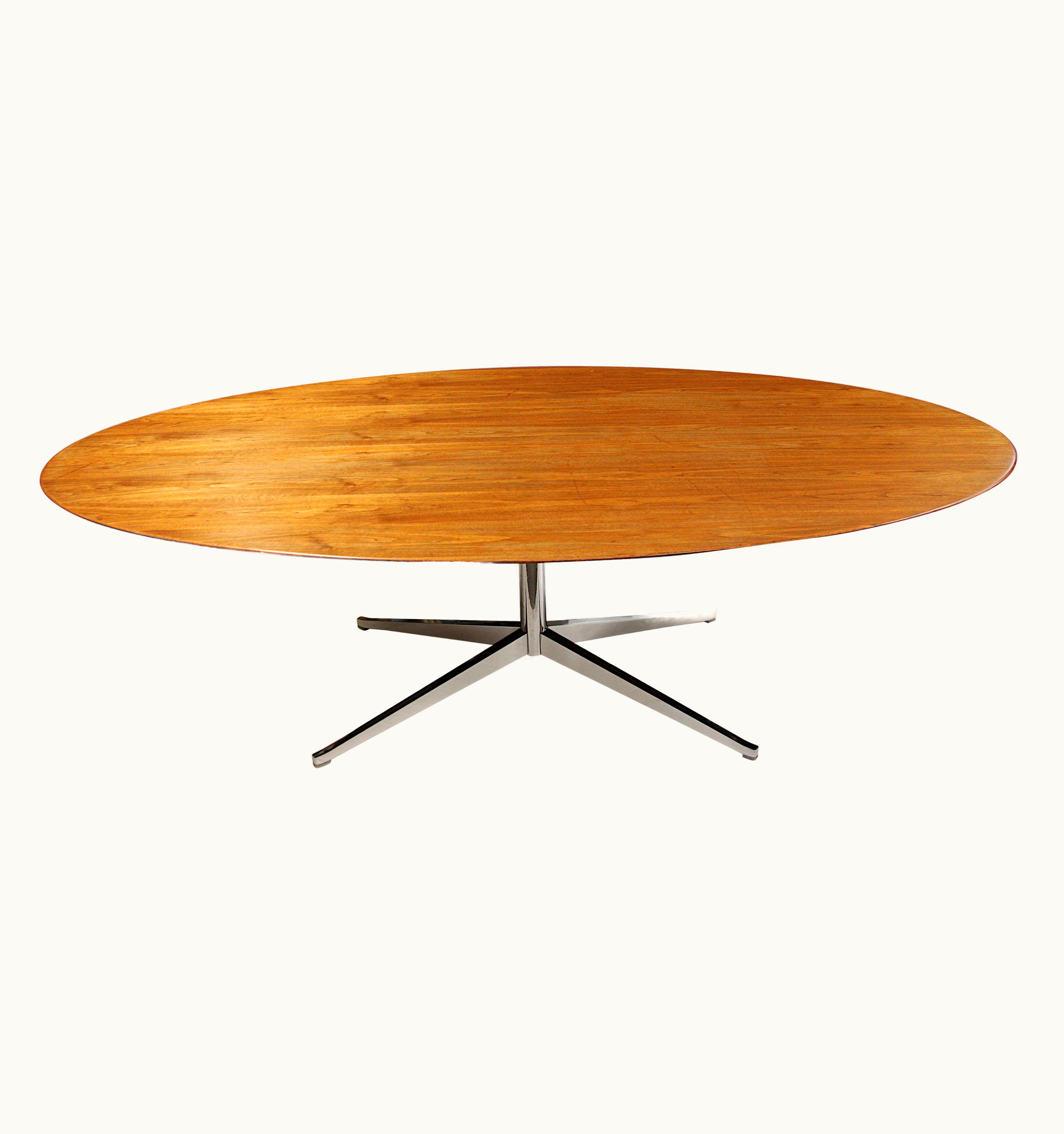 Florence Knoll Florence Knoll Mid-Century Modern Walnut Oval Executive Desk & Table By Florence Knoll