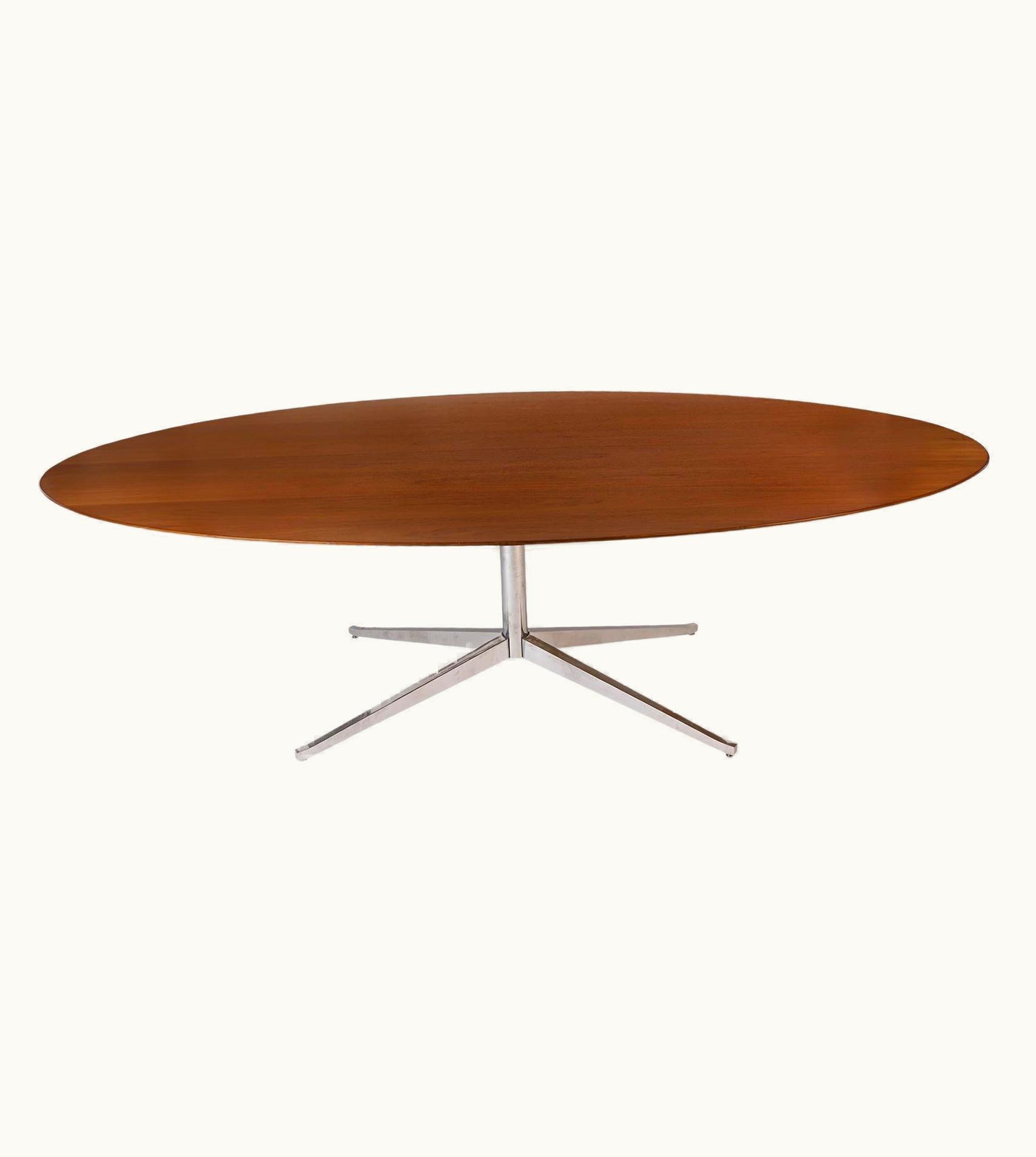 Florence Knoll Florence Knoll Walnut & Steel Mid-Century Dining Table