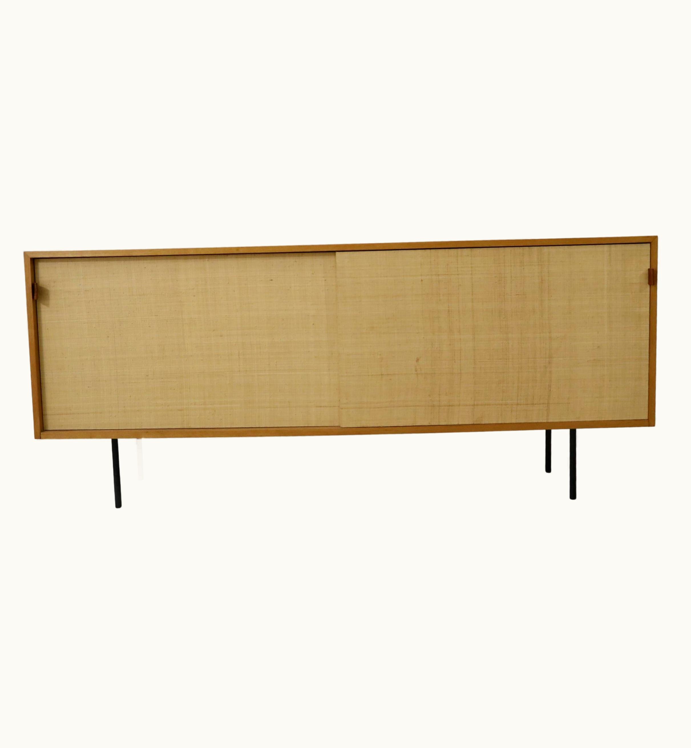 Florence Knoll Florence Knoll Sideboard Credenza Florence Knoll With Sliding Doors Sea Grass Knoll 1960's
