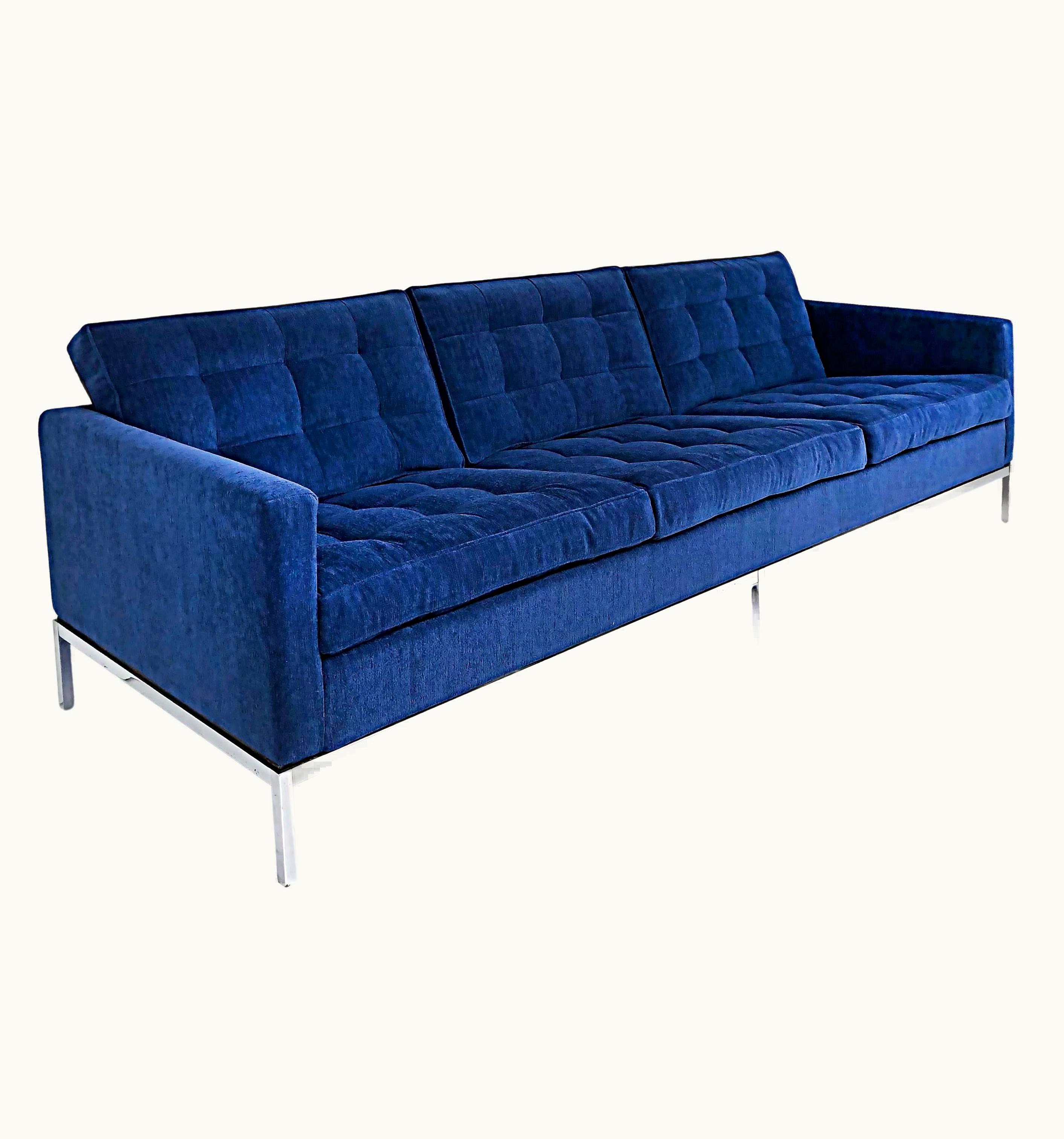 Florence Knoll Florence Knoll Associates Mid-Century Sofa, New Kravet Fabric Upholstery