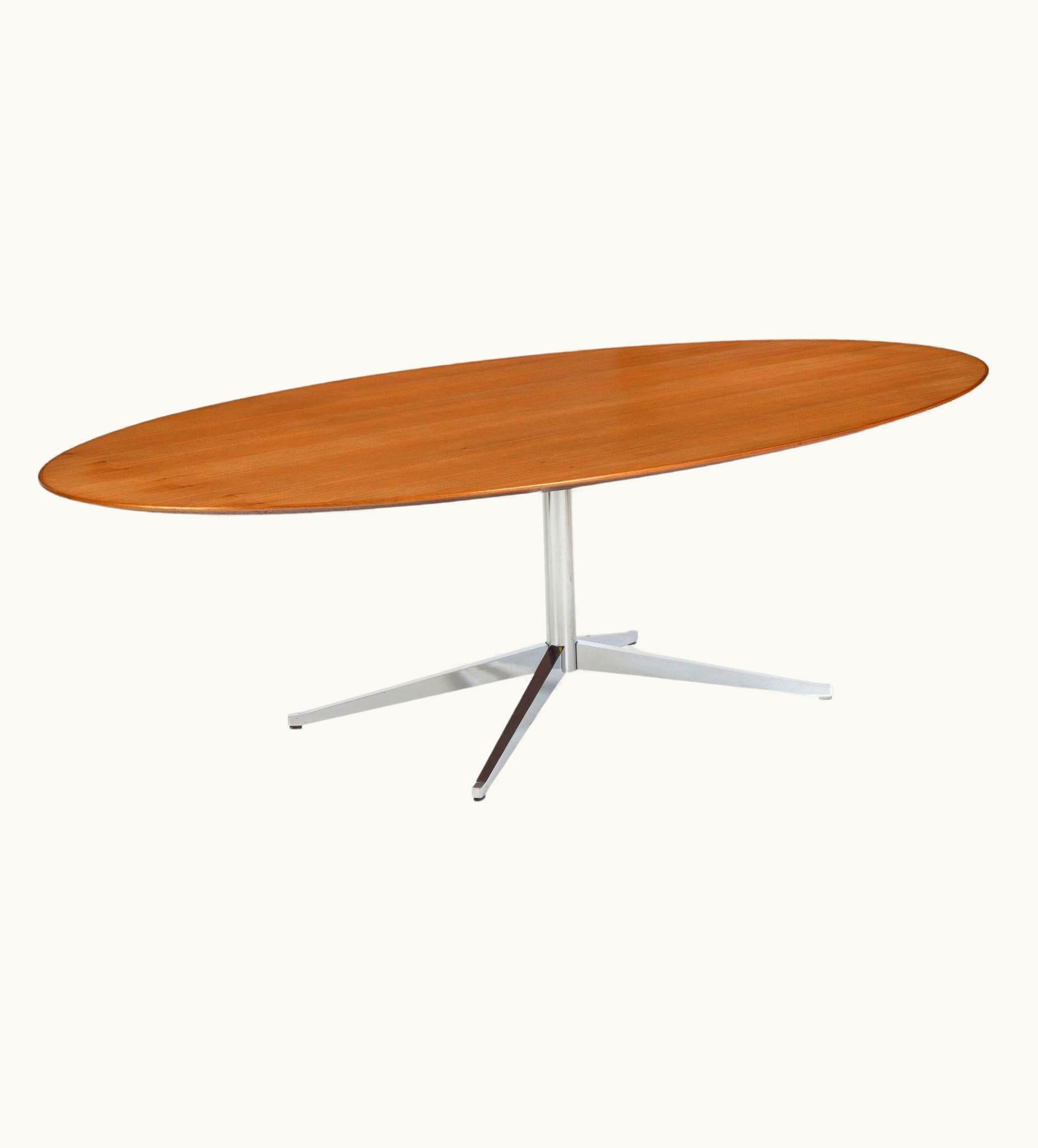 Florence Knoll Florence Knoll Dining Table With Cherry Wood Beveled Edge Top
