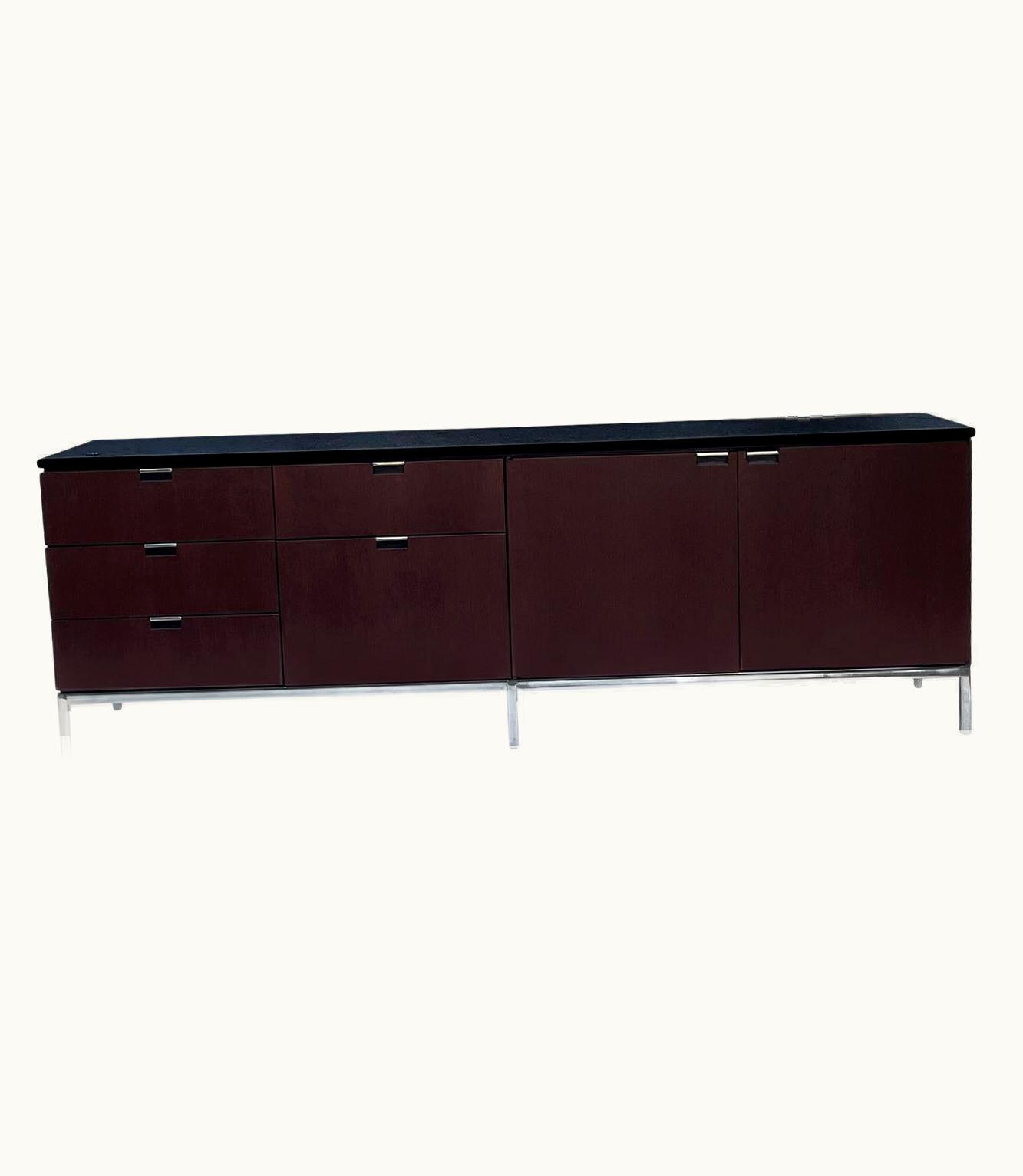 Florence Knoll Florence Knoll Mid-Century Modern Florence Knoll For Knoll With Black Marble Top Credenza