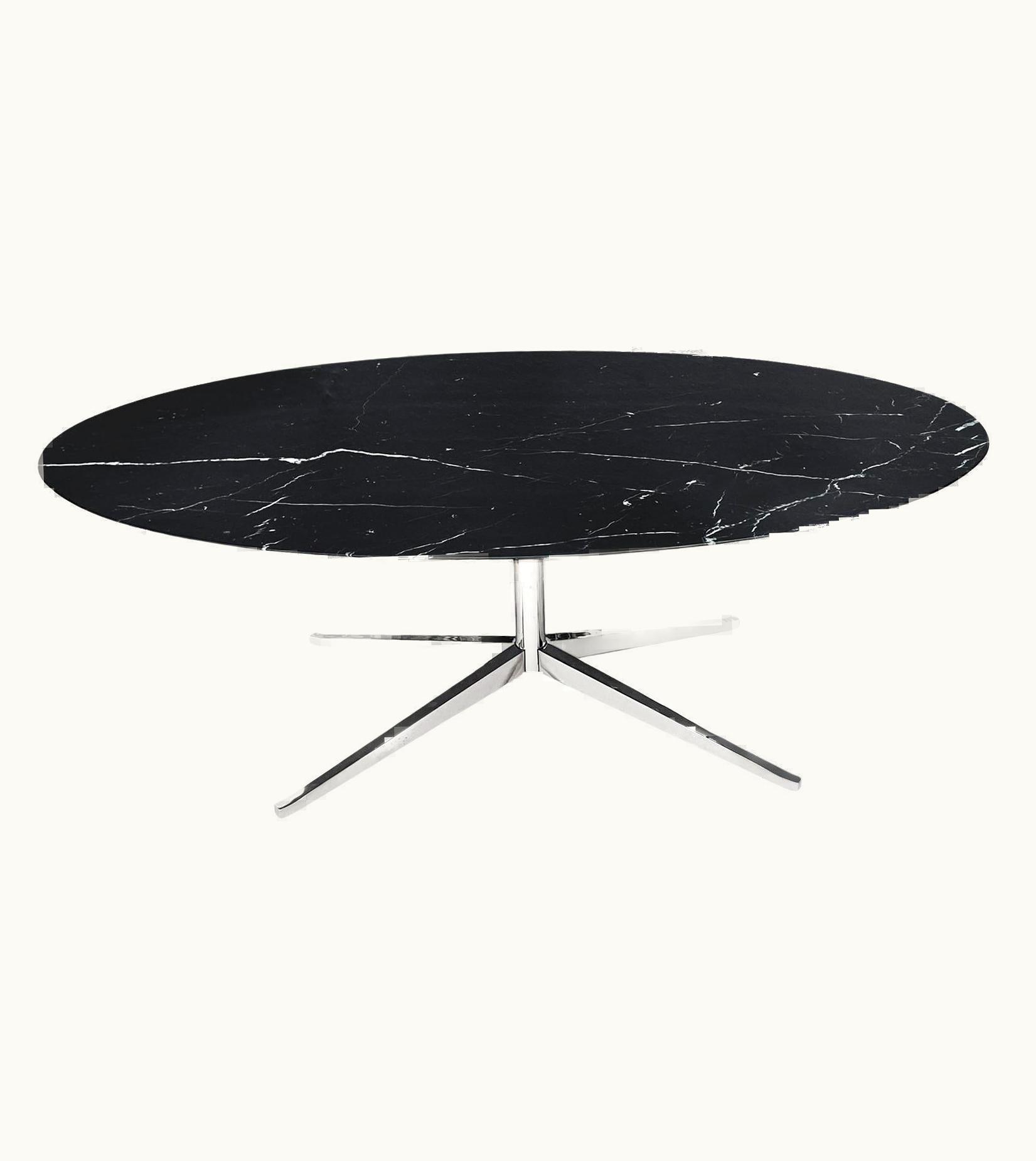Florence Knoll Mid-Century Modern Oval Marble Dining Table Or Desk By Florence Knoll For Knoll