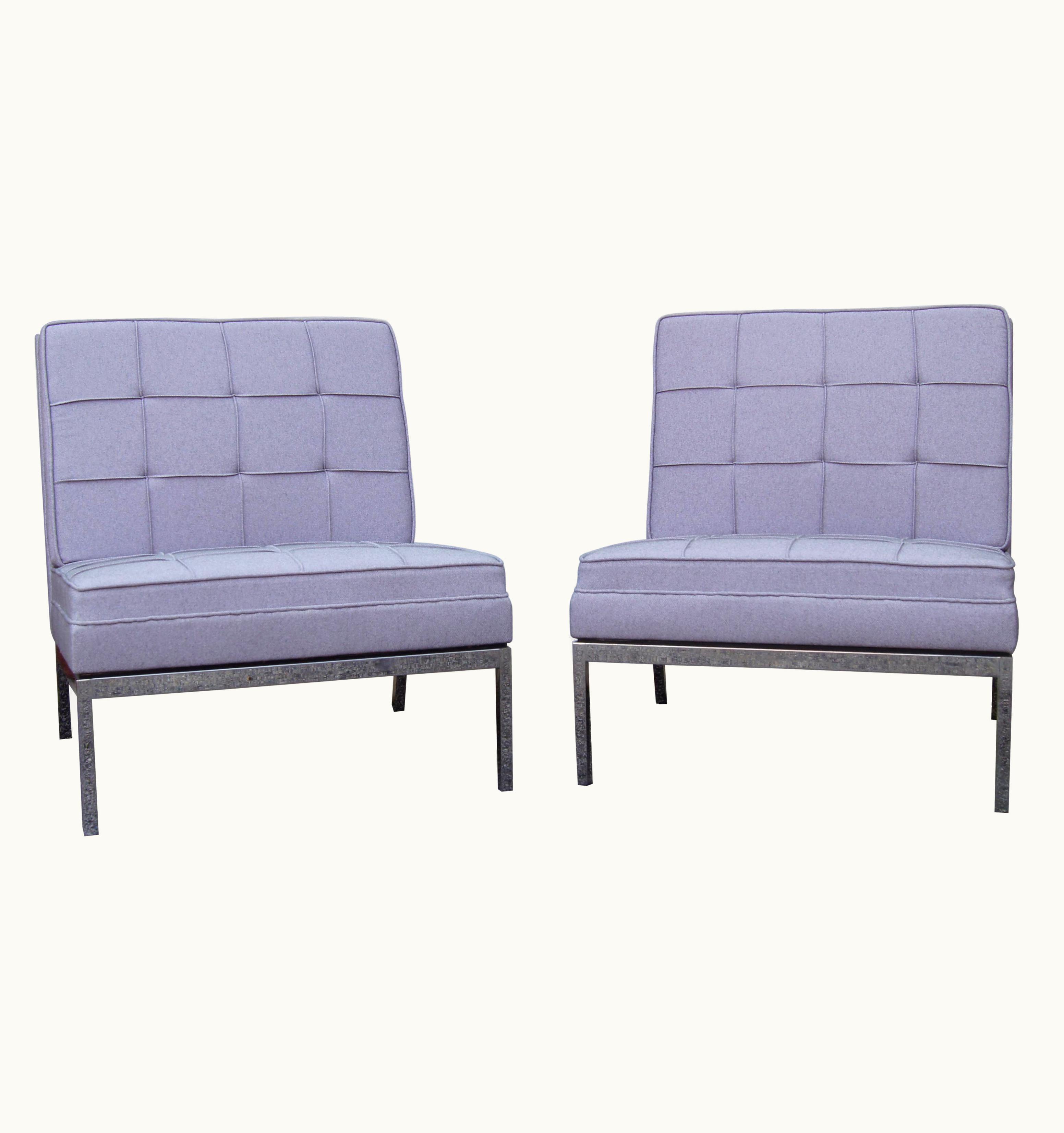 Florence Knoll Florence Knoll Pair Of Armless Lounge Chairs By Florence Knoll For Knoll
