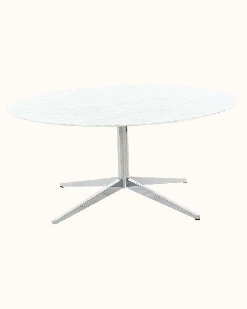 Florence Knoll Florence Knoll Custom Round Carrara Marble Dining Table Or Desk