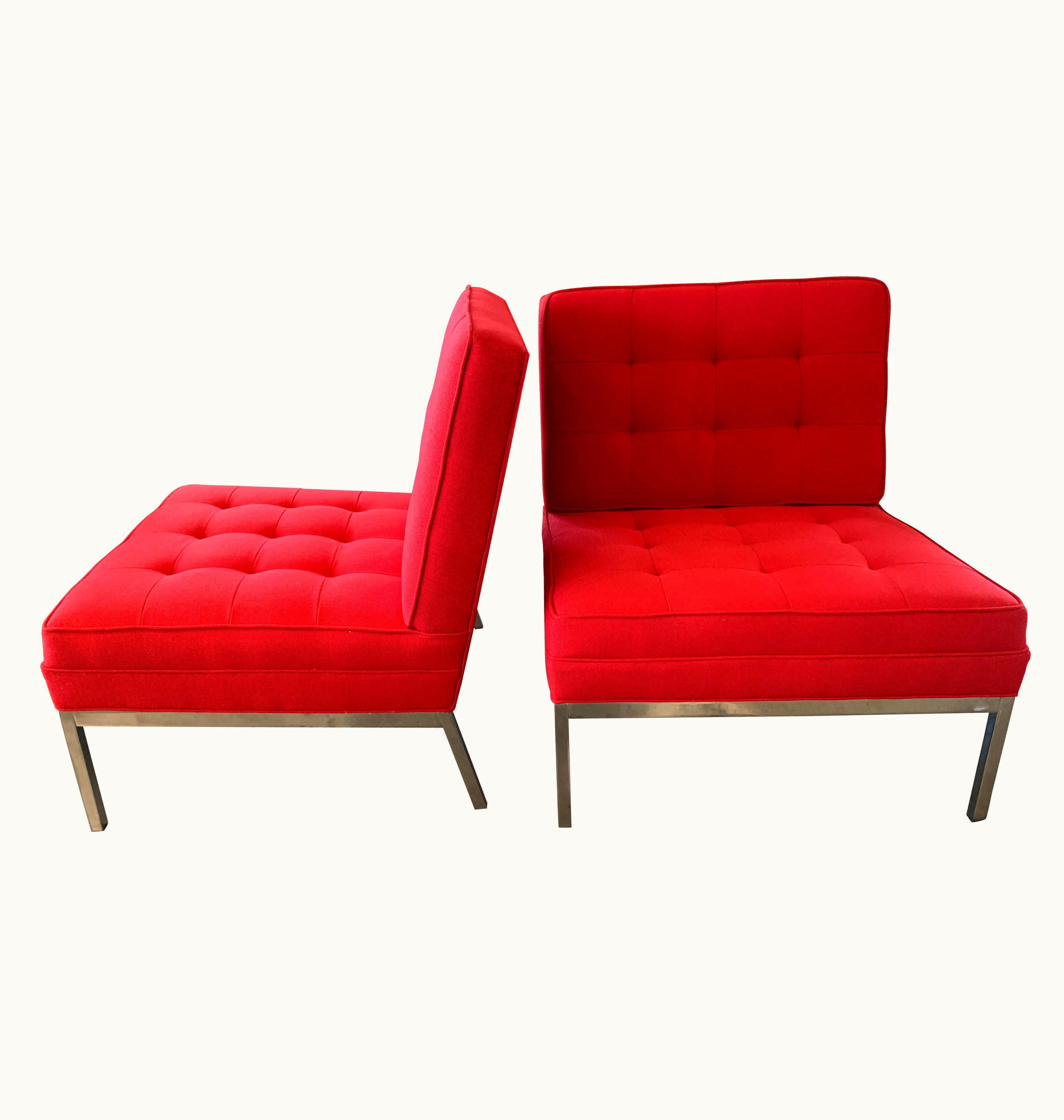 Florence Knoll Florence Knoll Red Florence Knoll Lounge Chairs