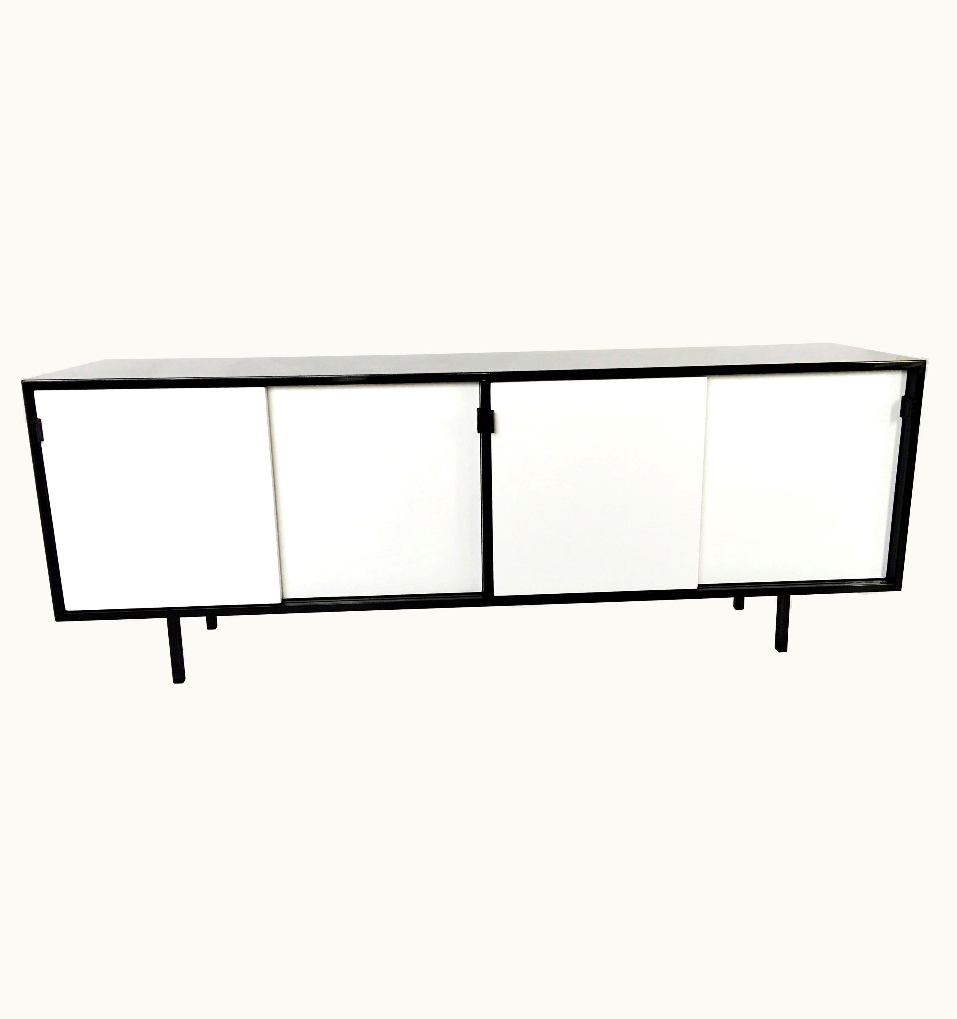 Florence Knoll Florence Knoll Black And White Lacquered Credenza