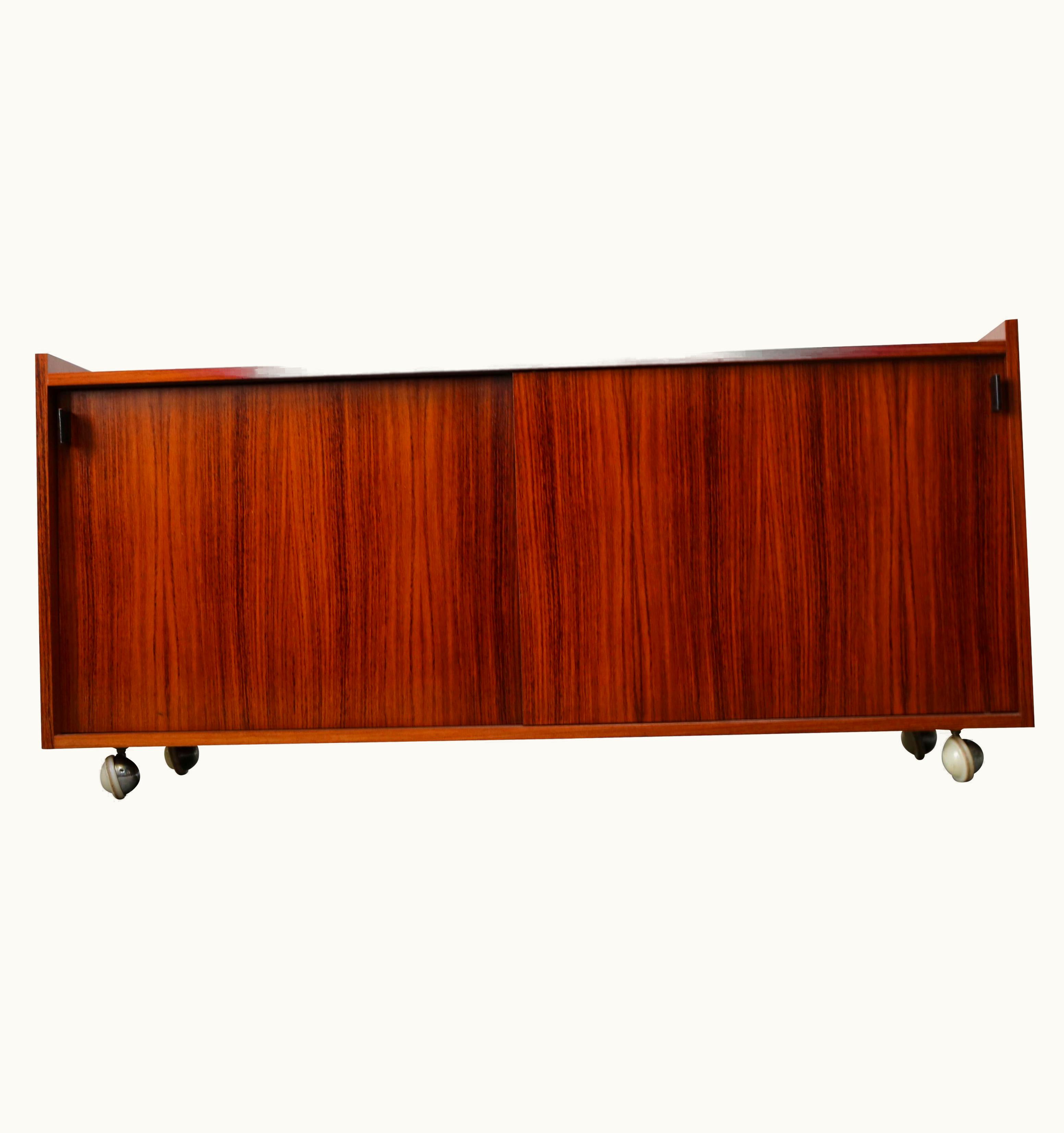 Florence Knoll Florence Knoll Design Credenza / Sideboard By Florence Knoll For De Coene Leather Rosewood 1960