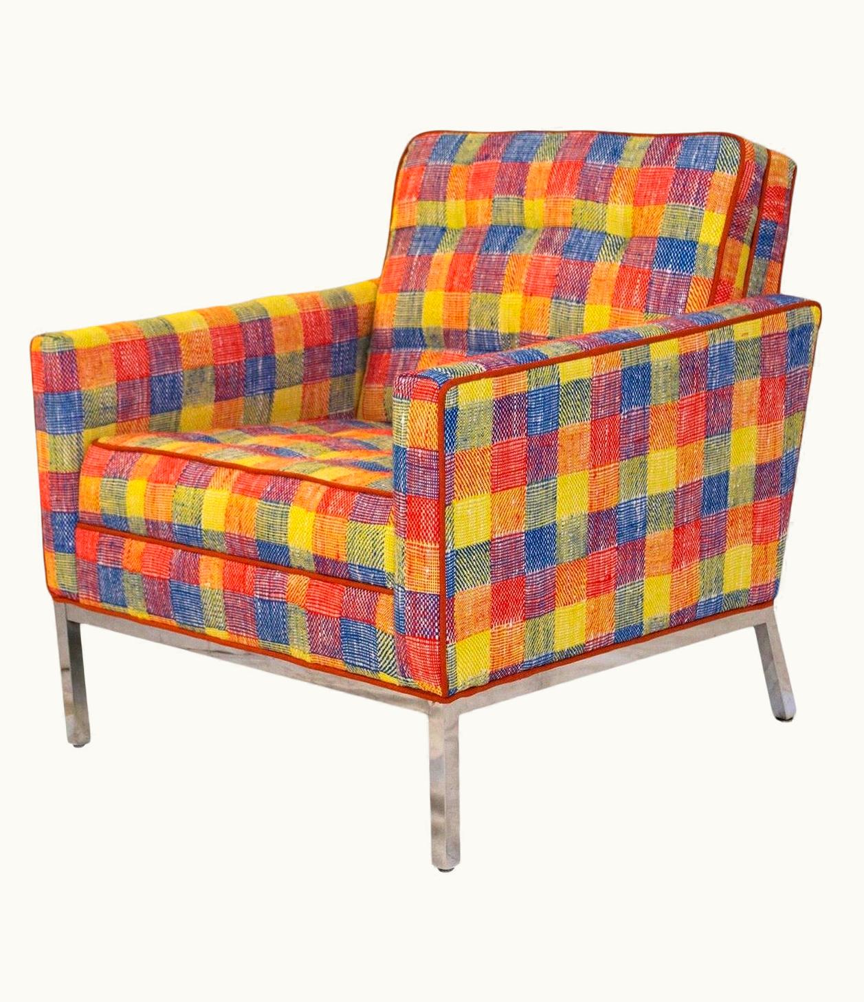 Florence Knoll Florence Knoll Rare Knoll 65 1950s Chrome Lounge Chair With Daniel Cooper Fabric