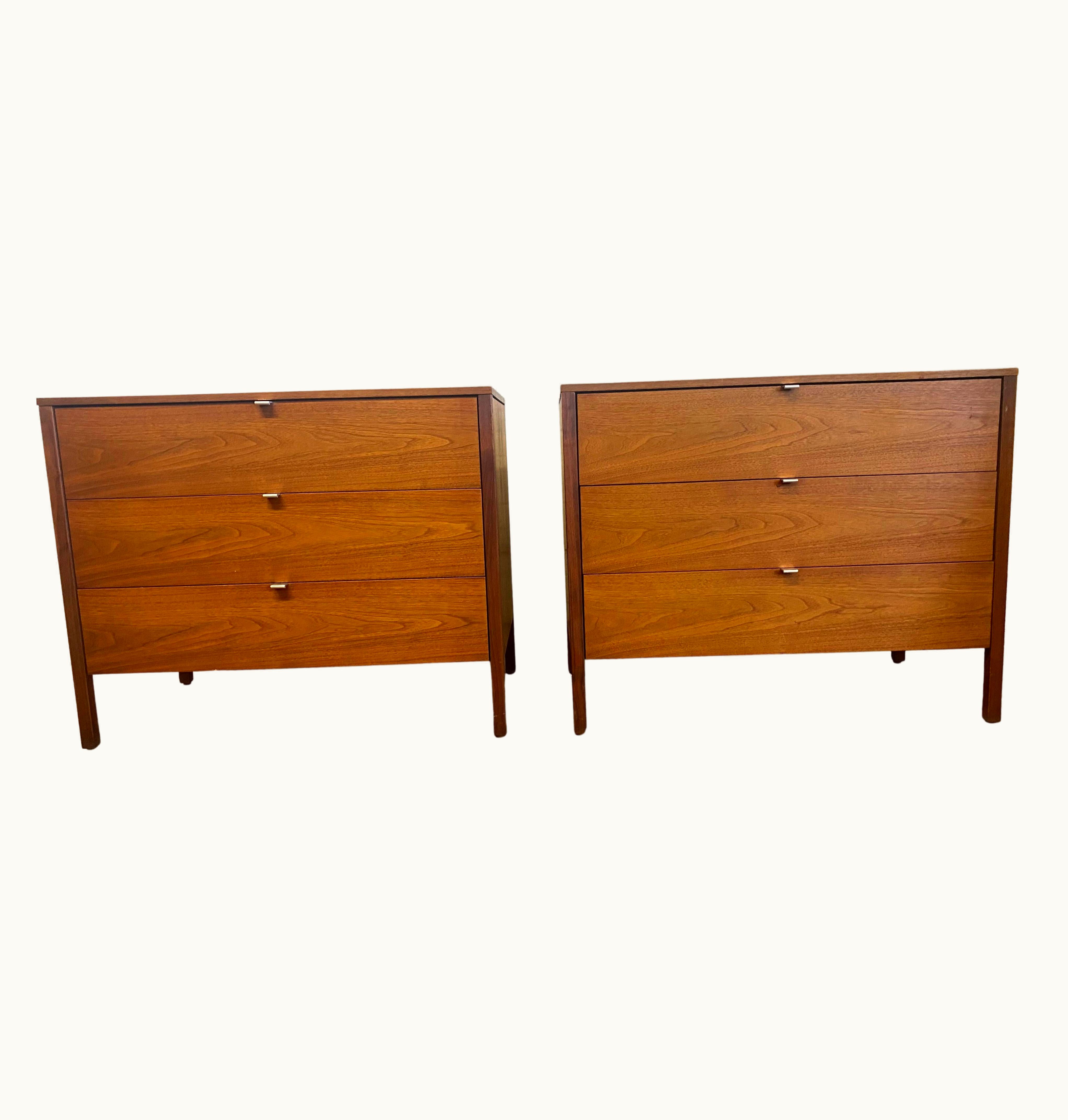 Florence Knoll Florence Knoll Early Production 3 Drawer Chests Designed By Florence Knoll / Knoll