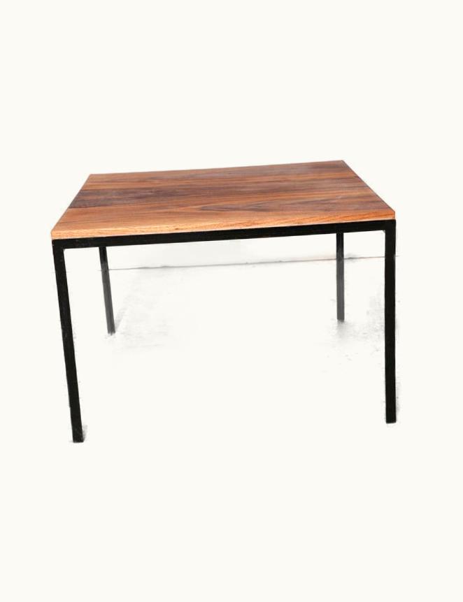 Florence Knoll Florence Knoll Black Iron And Black Walnut Occasional Table, 1960's