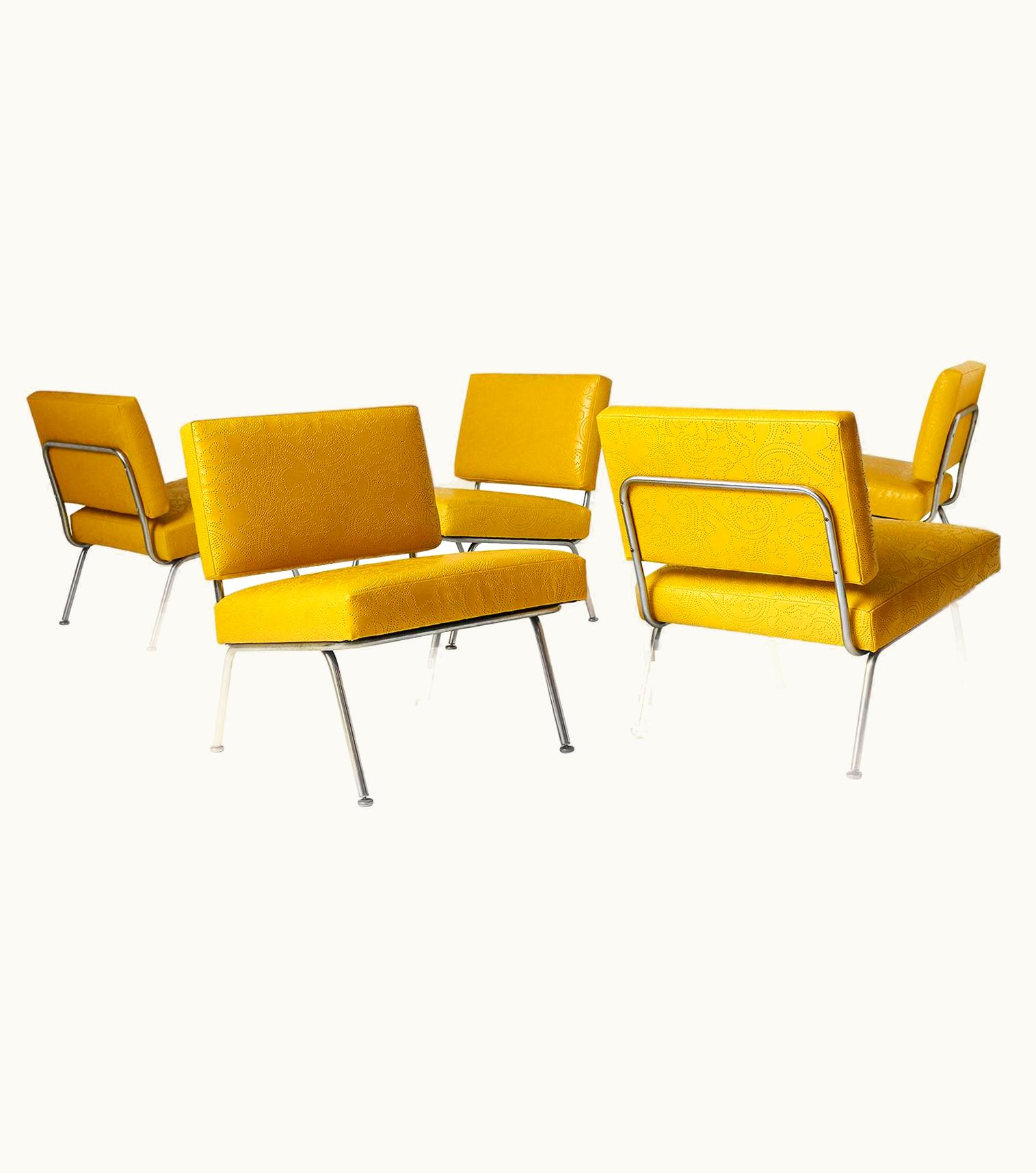 Florence Knoll Florence Knoll Set Of Five Florence Knoll Chairs Model #31 For Knoll International