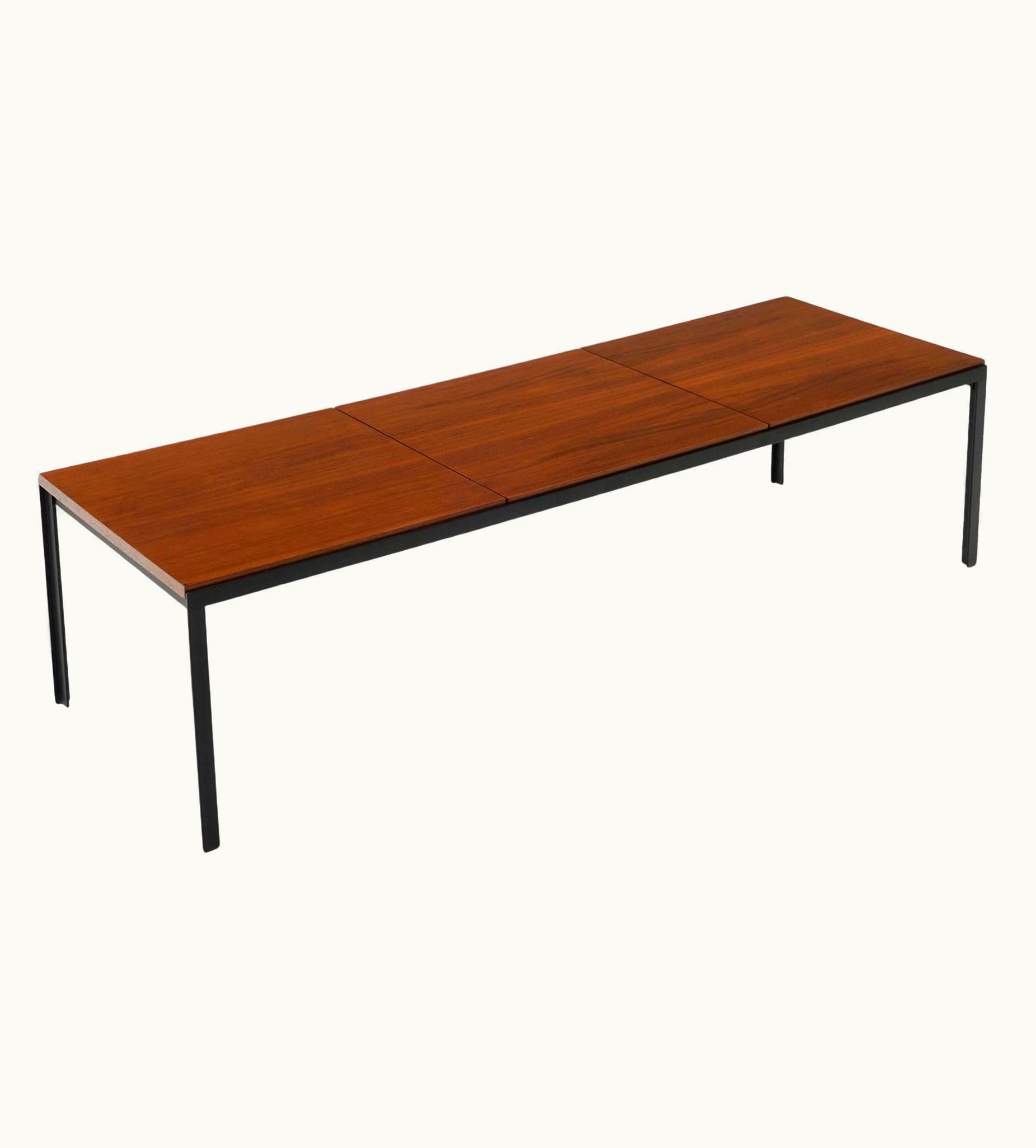 Florence Knoll Florence Knoll Bench Or Coffee Table By Florence Knoll, Walnut And Black Angle Iron, Stunning