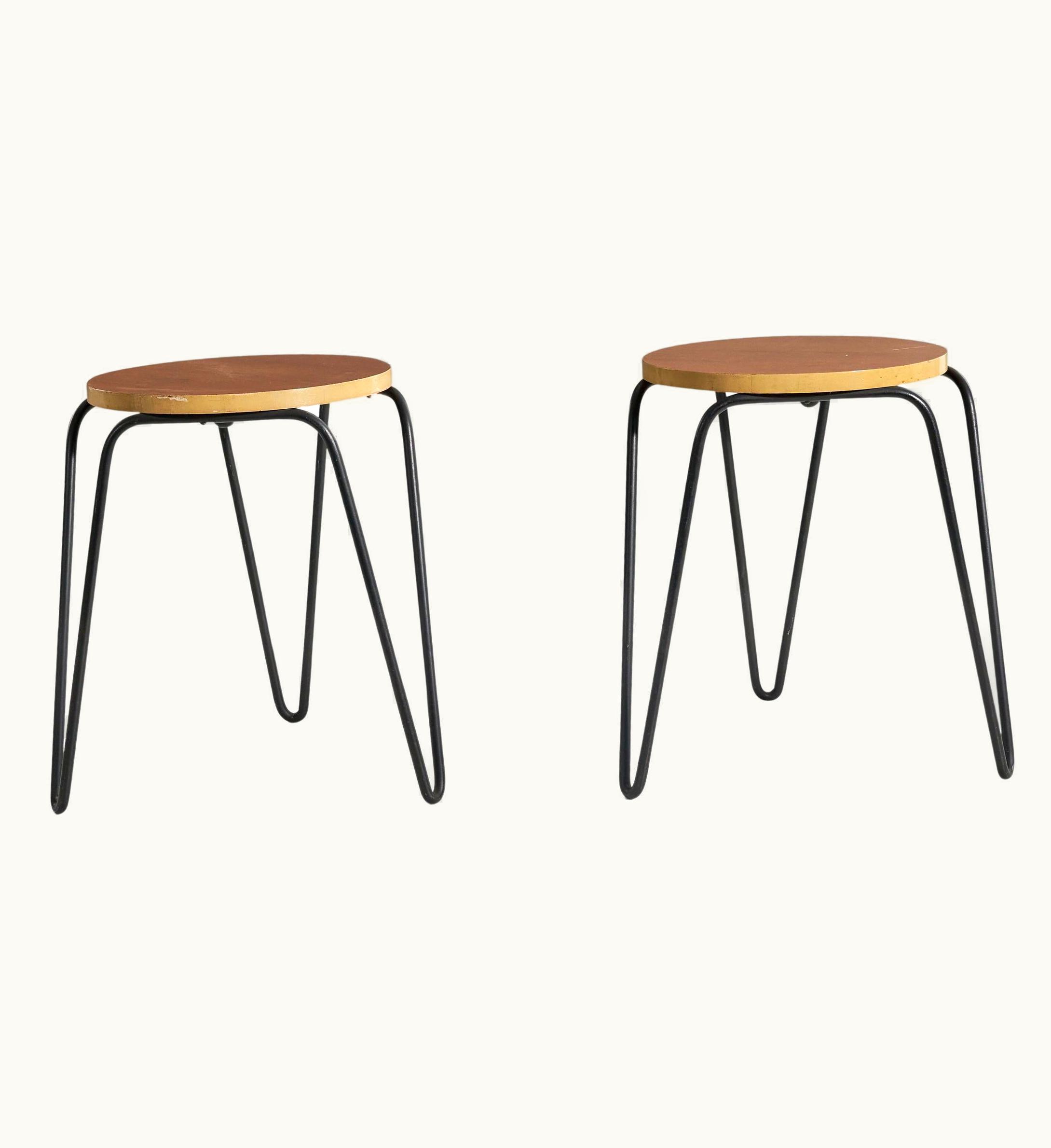 Florence Knoll Florence Knoll, Model 75 Stools, Birch, Iron, Knoll Associates, USA, 1948