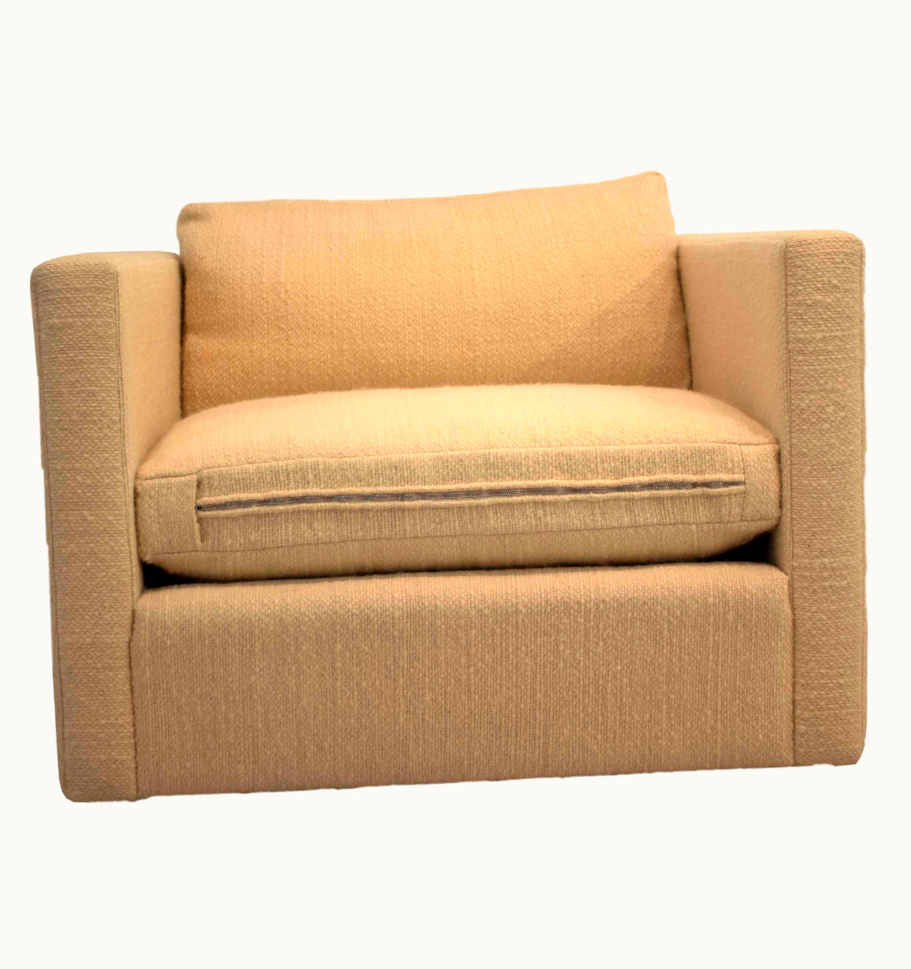 Florence Knoll Florence Knoll Boucle Cube Club Chair Mid Century Modern