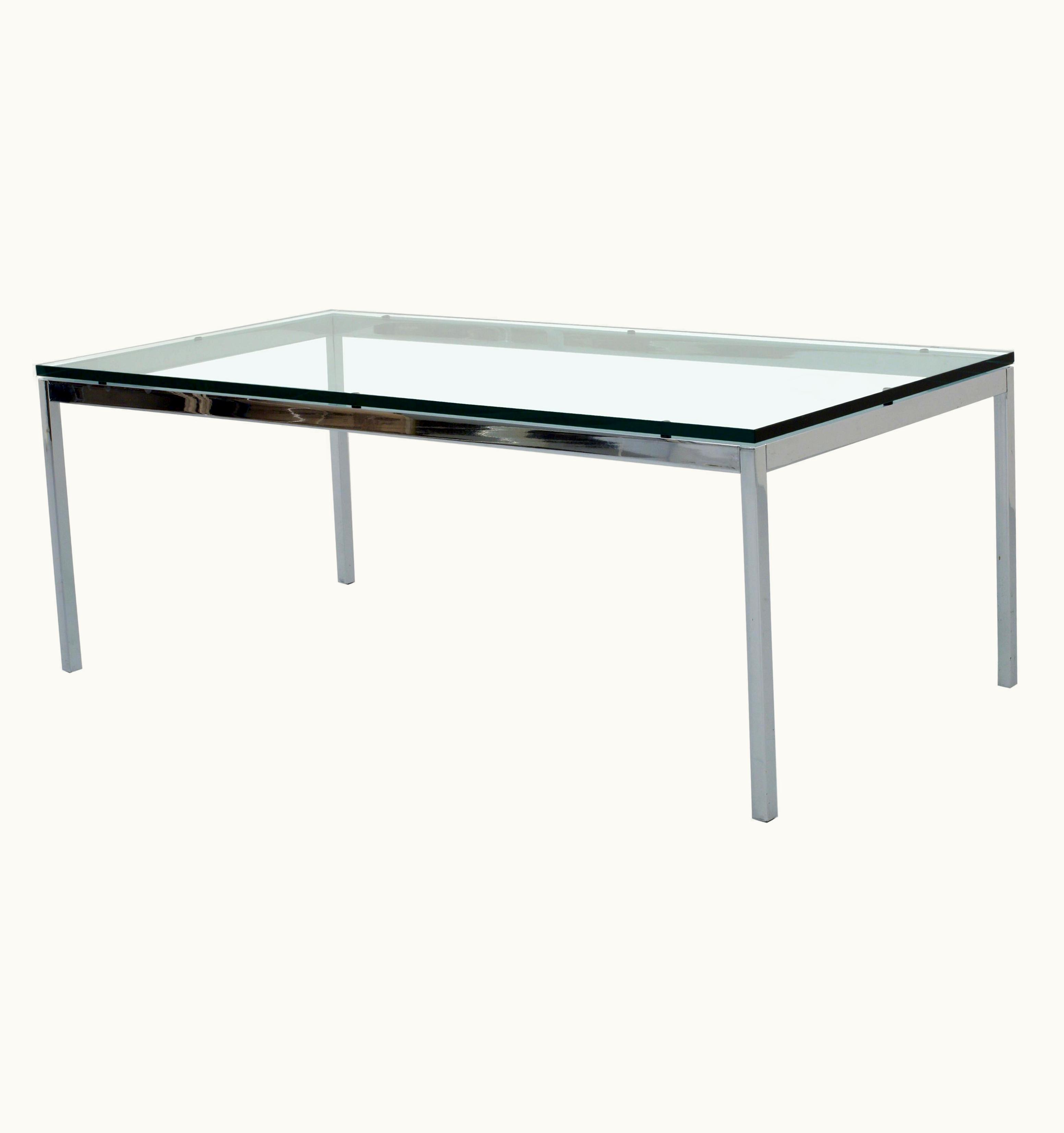 Florence Knoll Florence Knoll Coffee Table In Glass And Chrome, USA, 1970s