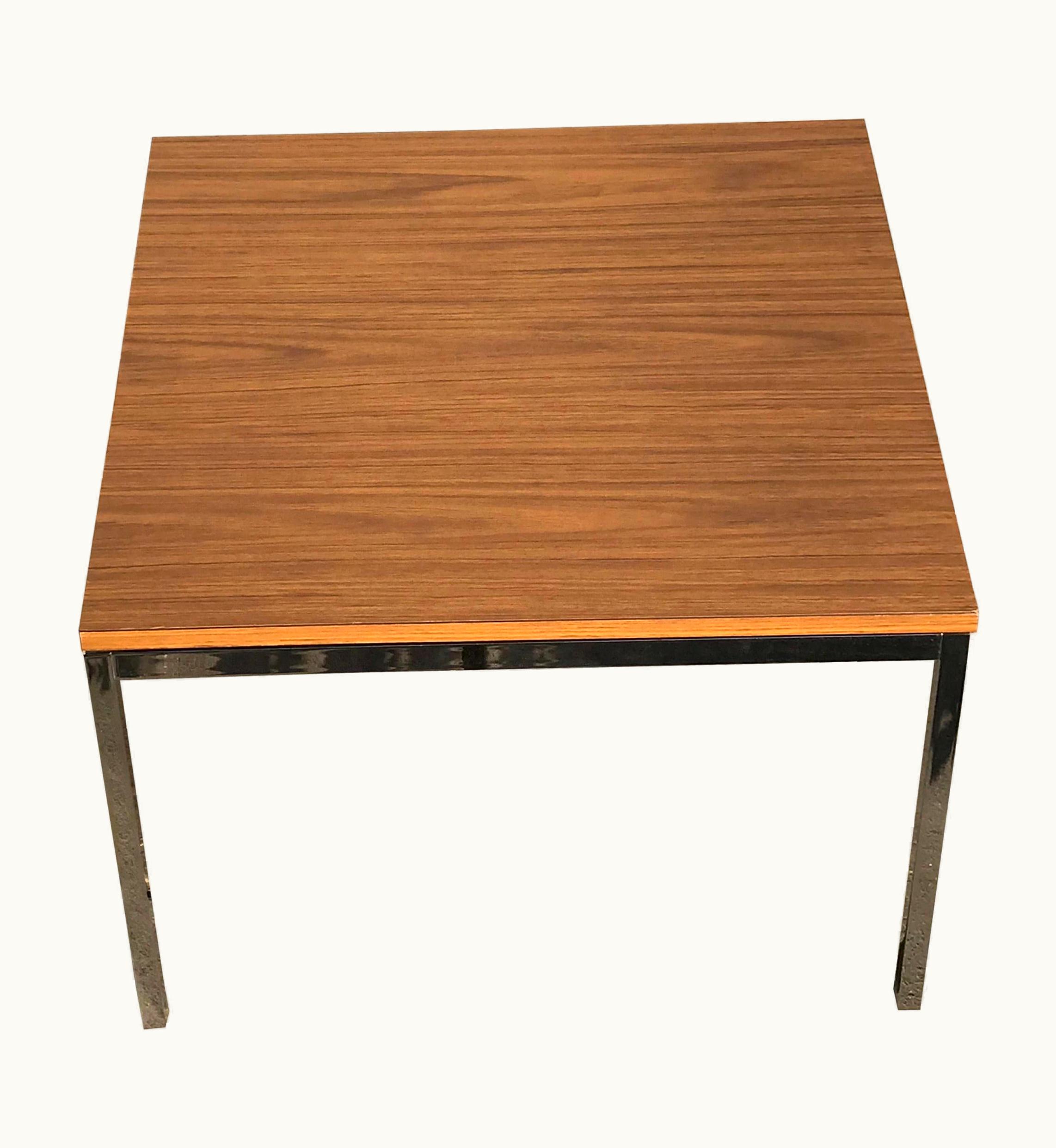 Florence Knoll Florence Knoll Chrome Square Tube Framed Side Or End Table