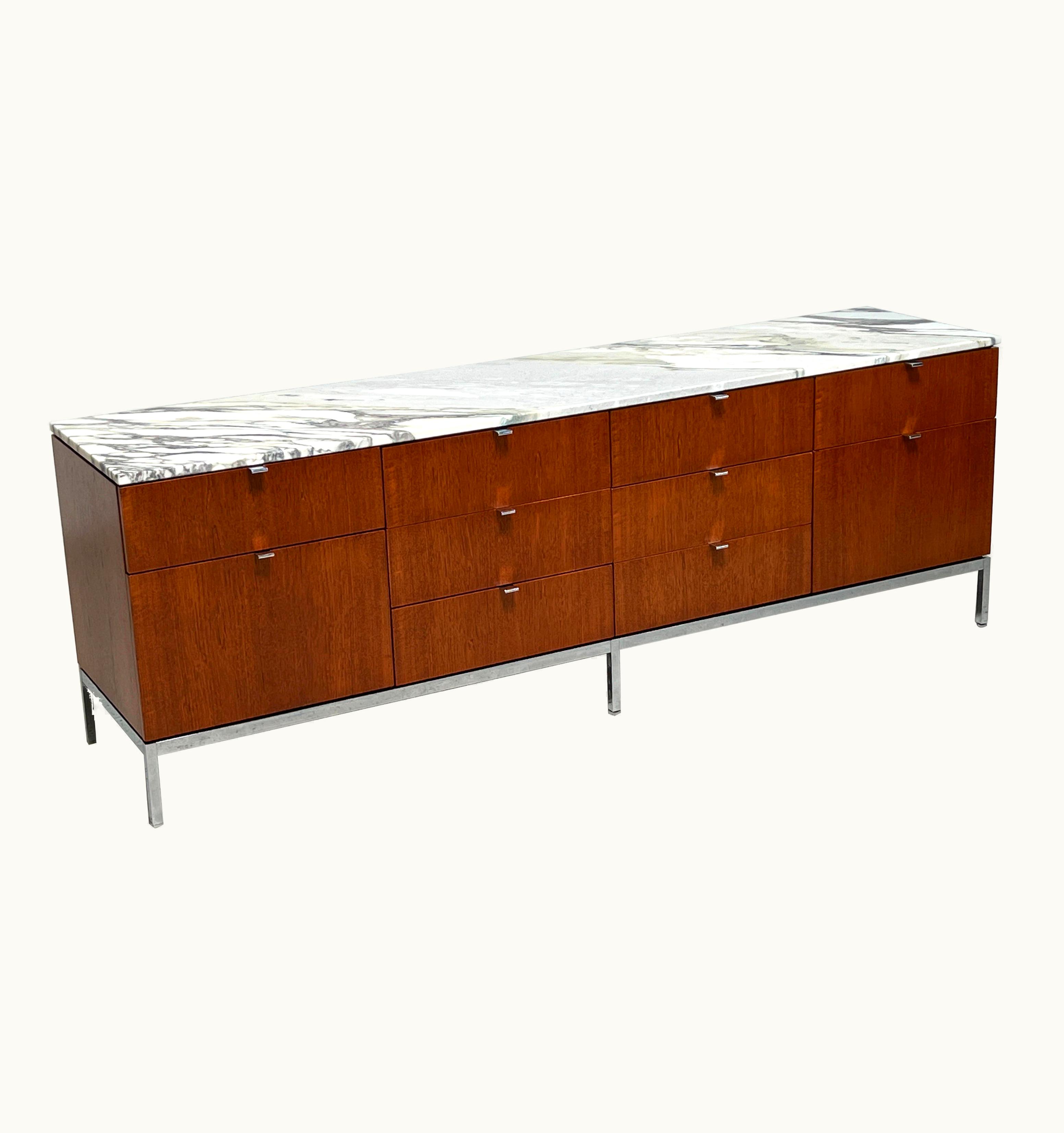 Florence Knoll Florence Knoll Walnut And Marble Credenza By Florence Knoll For Knoll UZ0196802