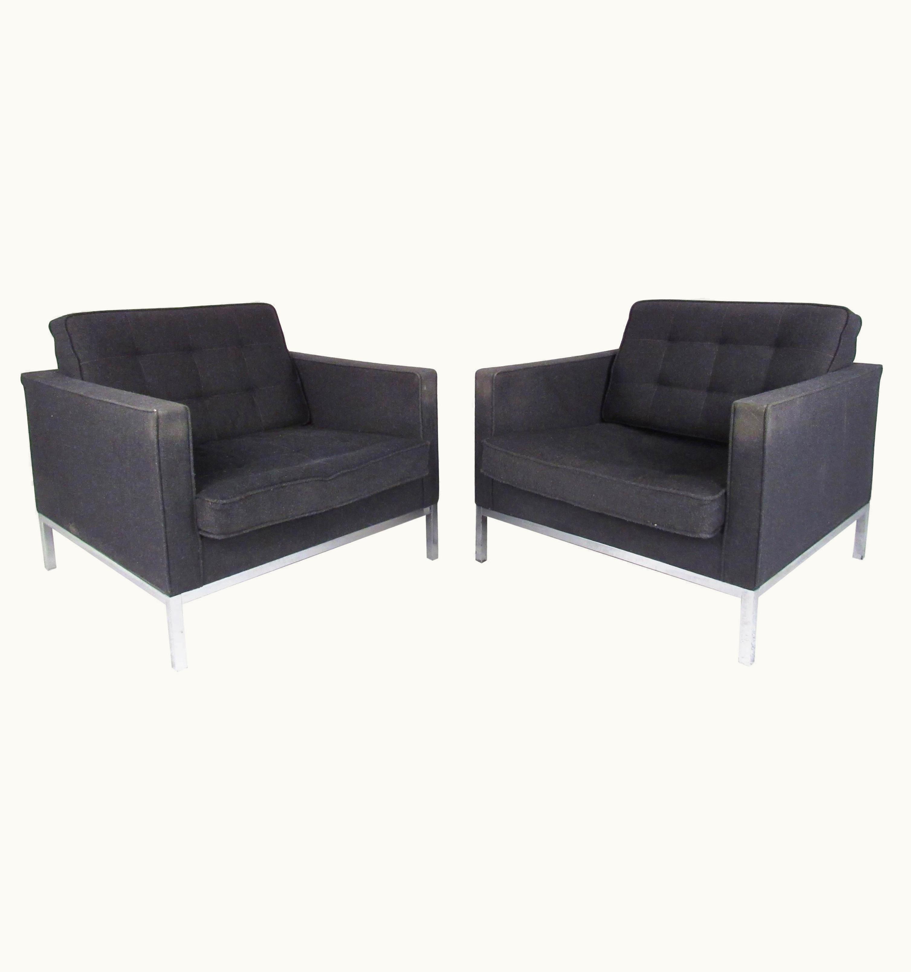 Florence Knoll Florence Knoll Mid-Century Modern Pair Of Florence Knoll Club Chairs