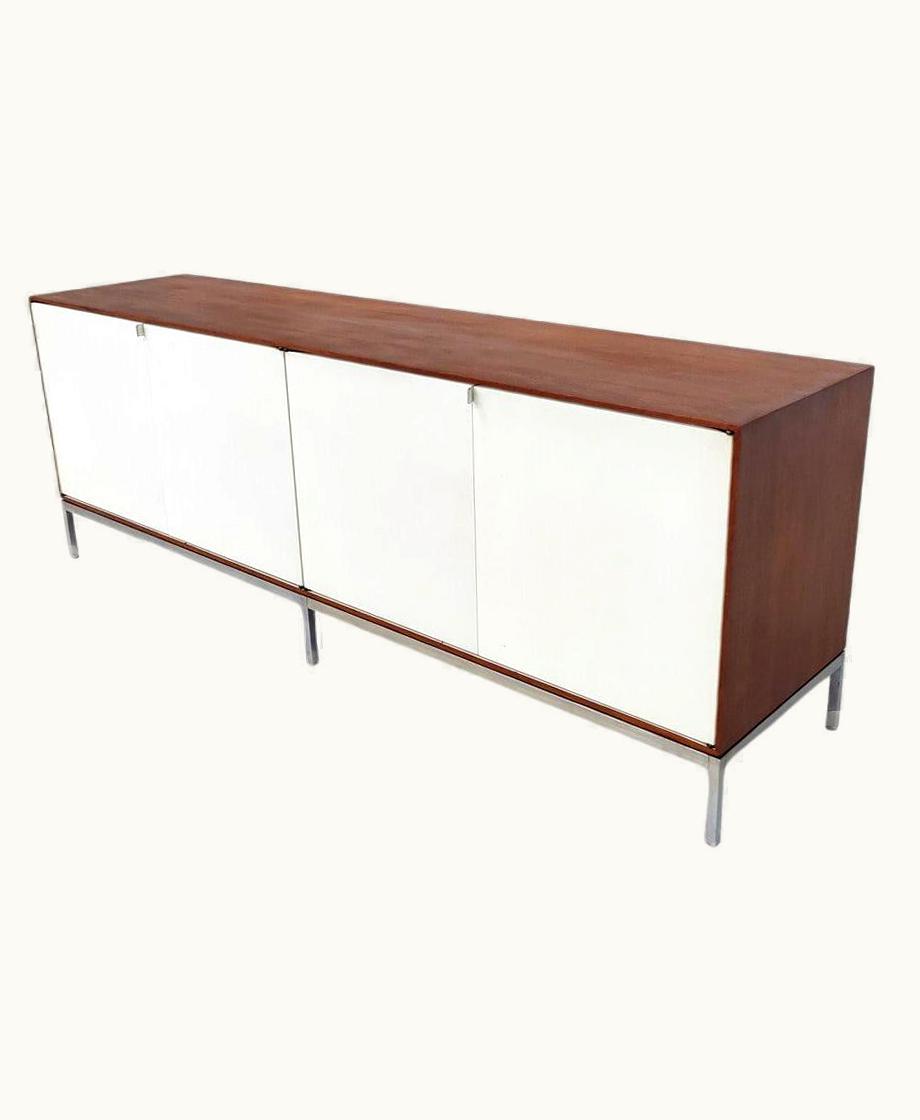 Florence Knoll Florence Knoll Mid-Century Modern White Sideboard By Florence Knoll, Wood And Metal, 1960s