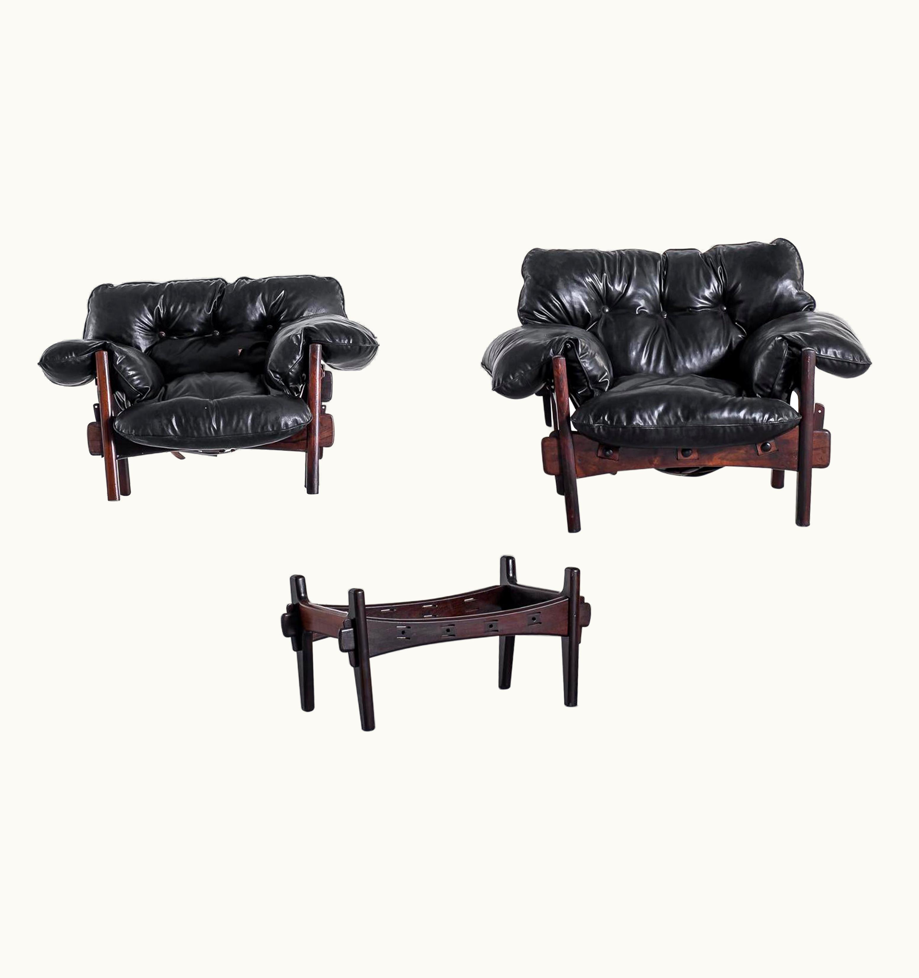 Sergio Rodrigues Sergio Rodrigues Pair Of Moleca Armchair + One Ottoman, Sergio Rodrigues, Brazilian Midcentury