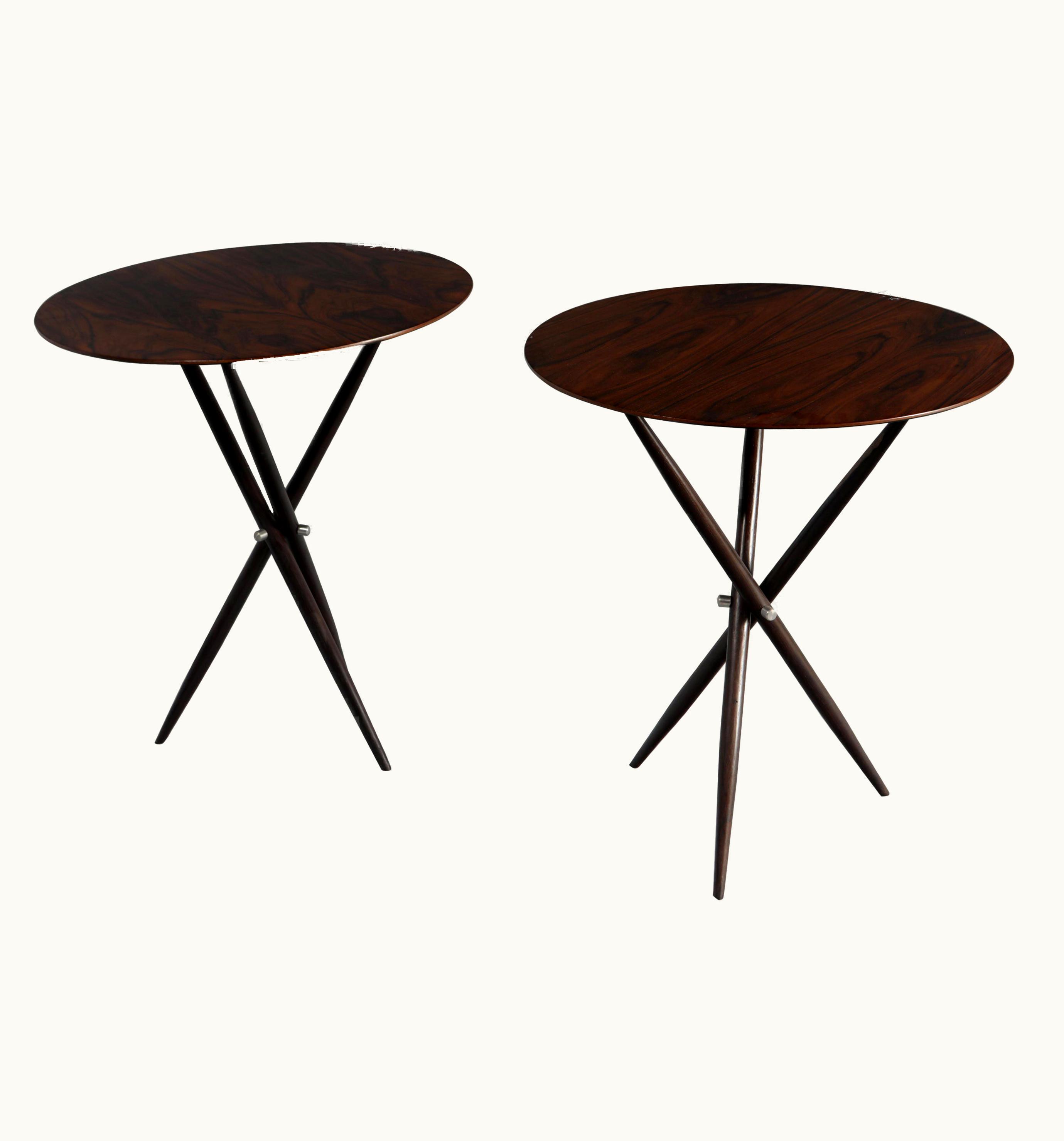 Sergio Rodrigues Sergio Rodrigues Mid-Century Modern Pair Of Janete Side Tables By Sergio Rodrigues, Brazil, 1950s