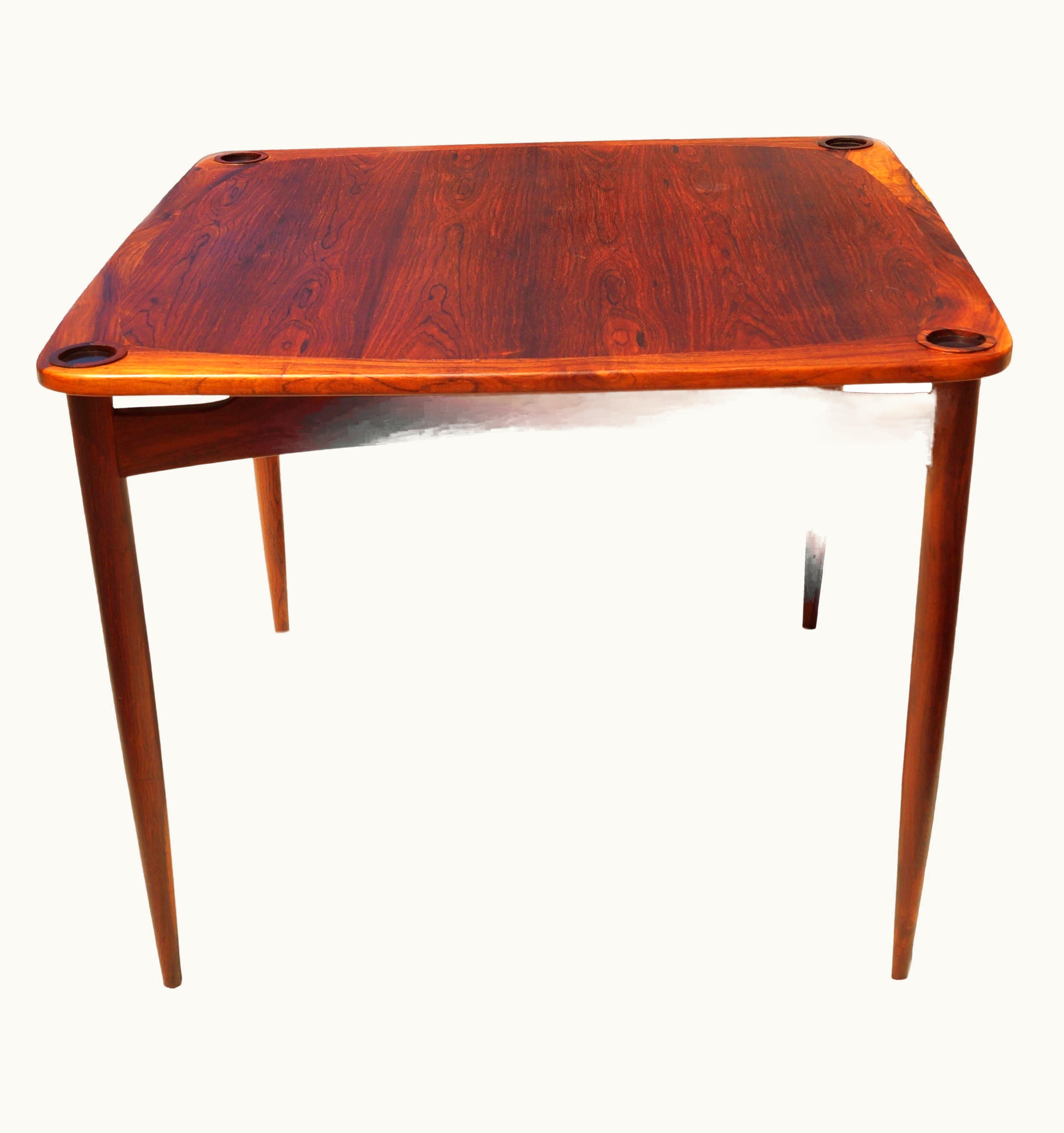 Sergio Rodrigues Sergio Rodrigues Brazilian Mesa Norma Rosewood Game Card Small Dining Table