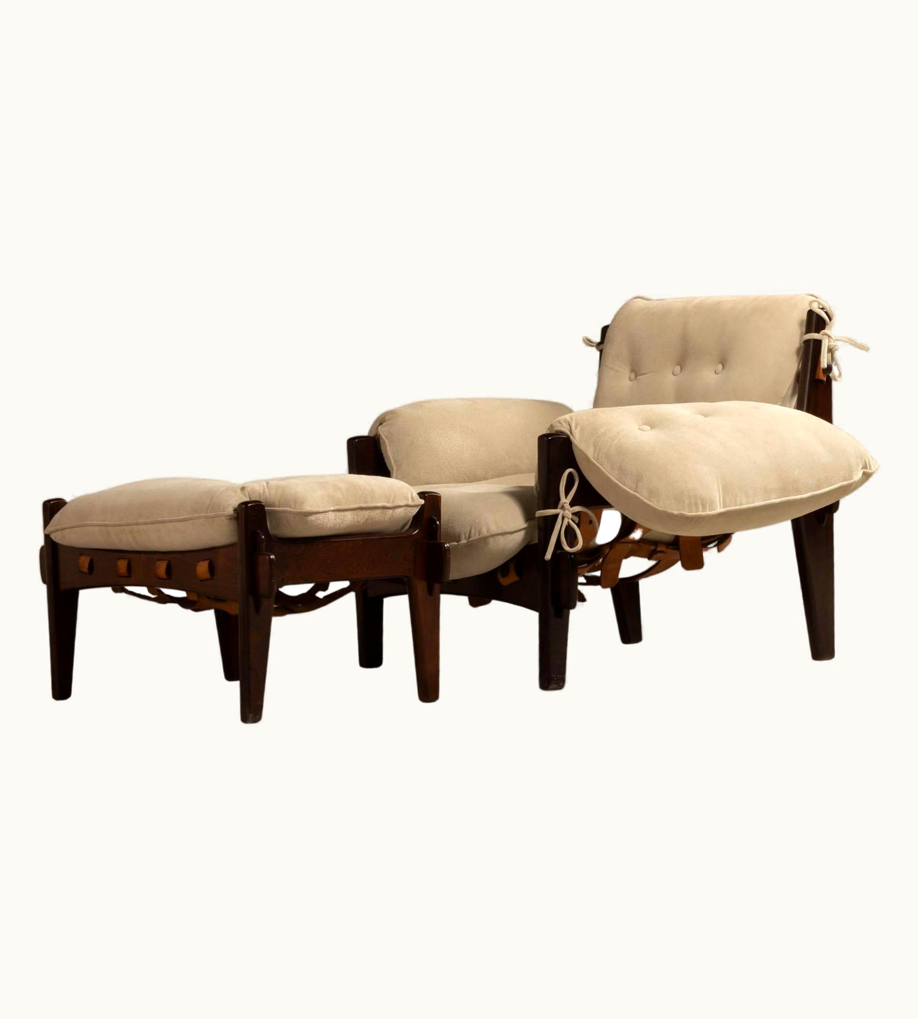 Sergio Rodrigues Sergio Rodrigues Moleca Lounge Chair And Ottoman, Sergio Rodrigues, Brazilian Mid-Century Modern