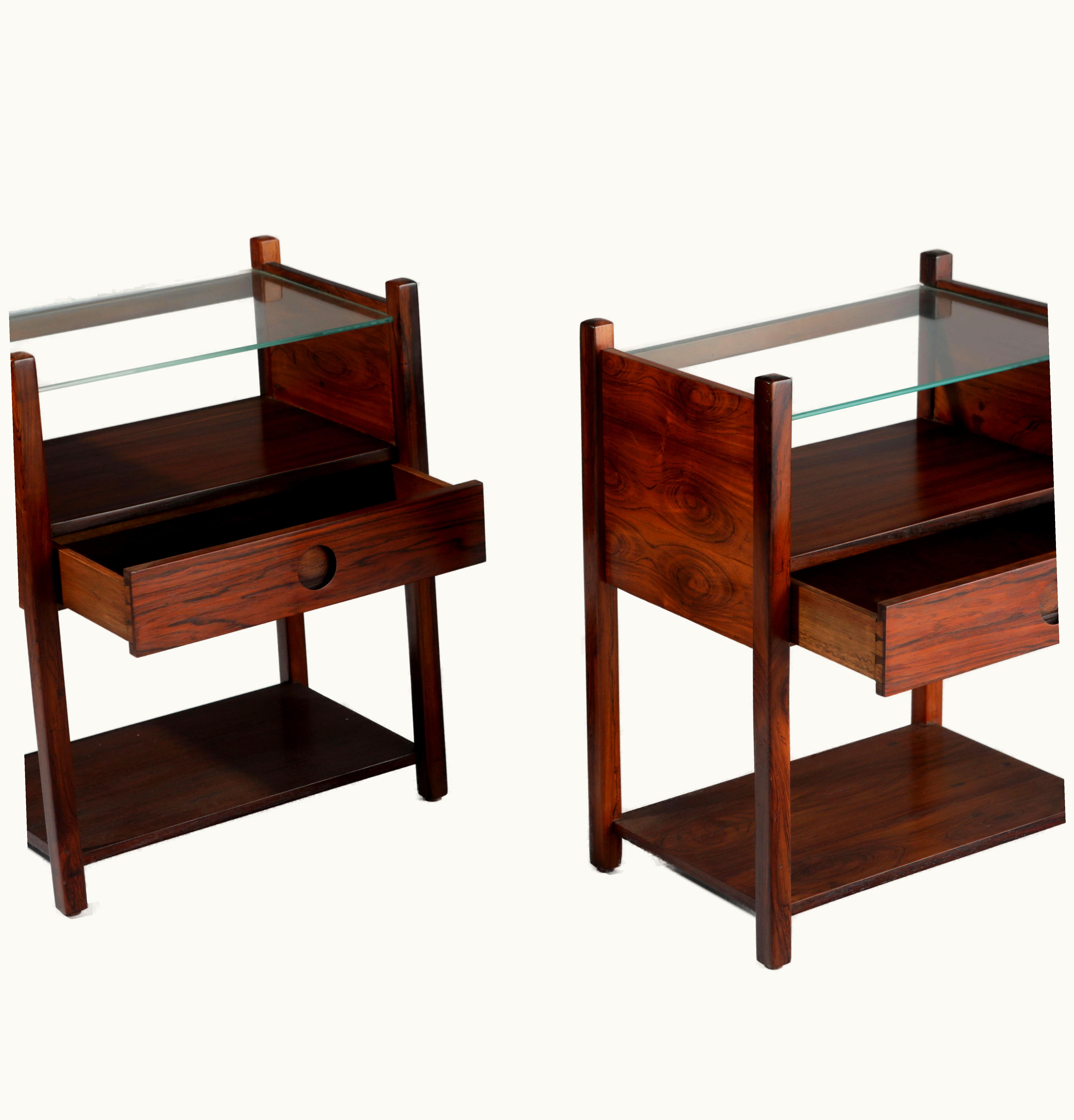 Sergio Rodrigues Sergio Rodrigues Set Of Two Mid-Century Modern "Yara" Bedside Tables By Sergio Rodrigues, Brazil