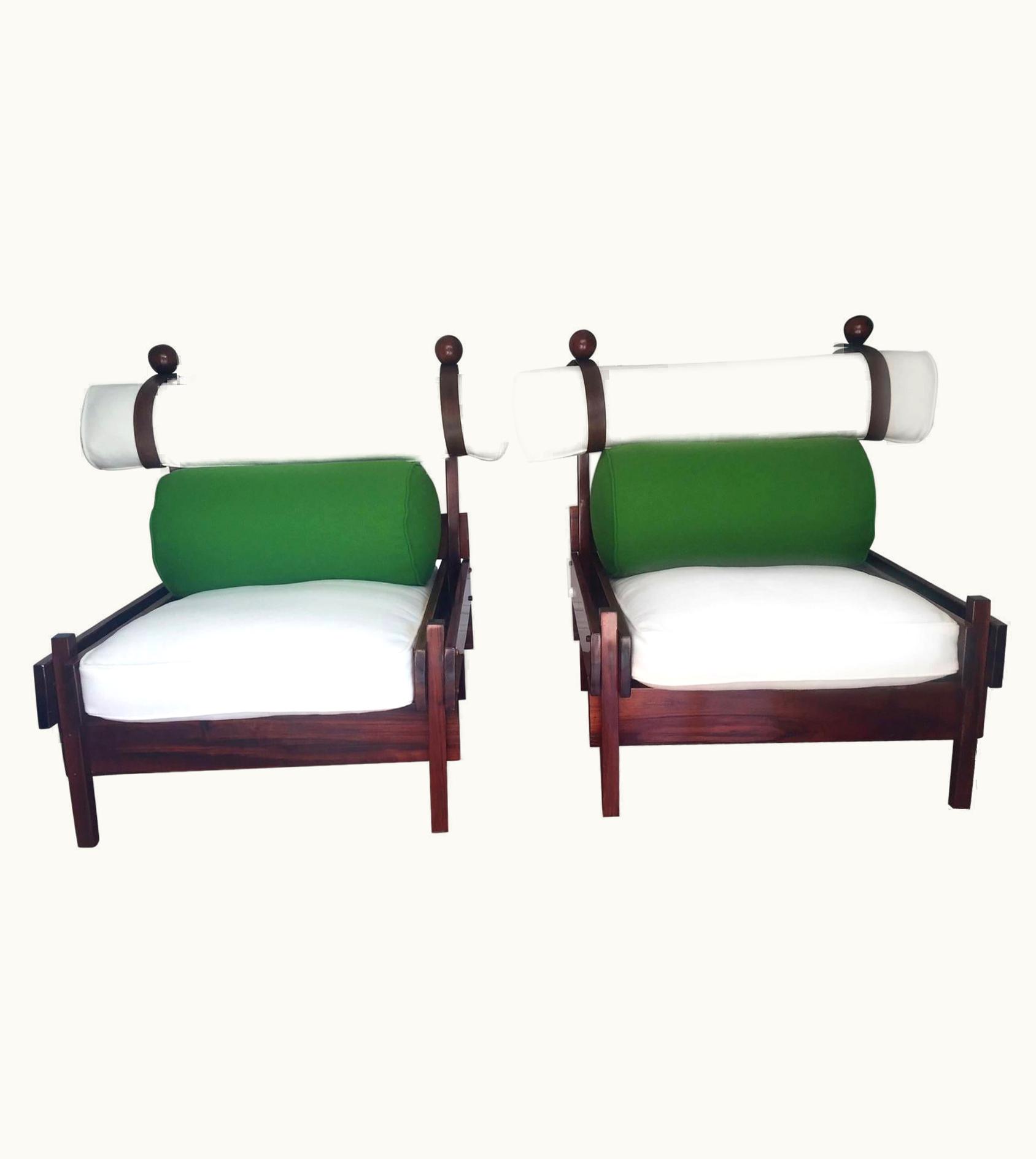 Sergio Rodrigues Sergio Rodrigues Pair Of Tonico Rosewood Chairs By Sergio Rodrigues