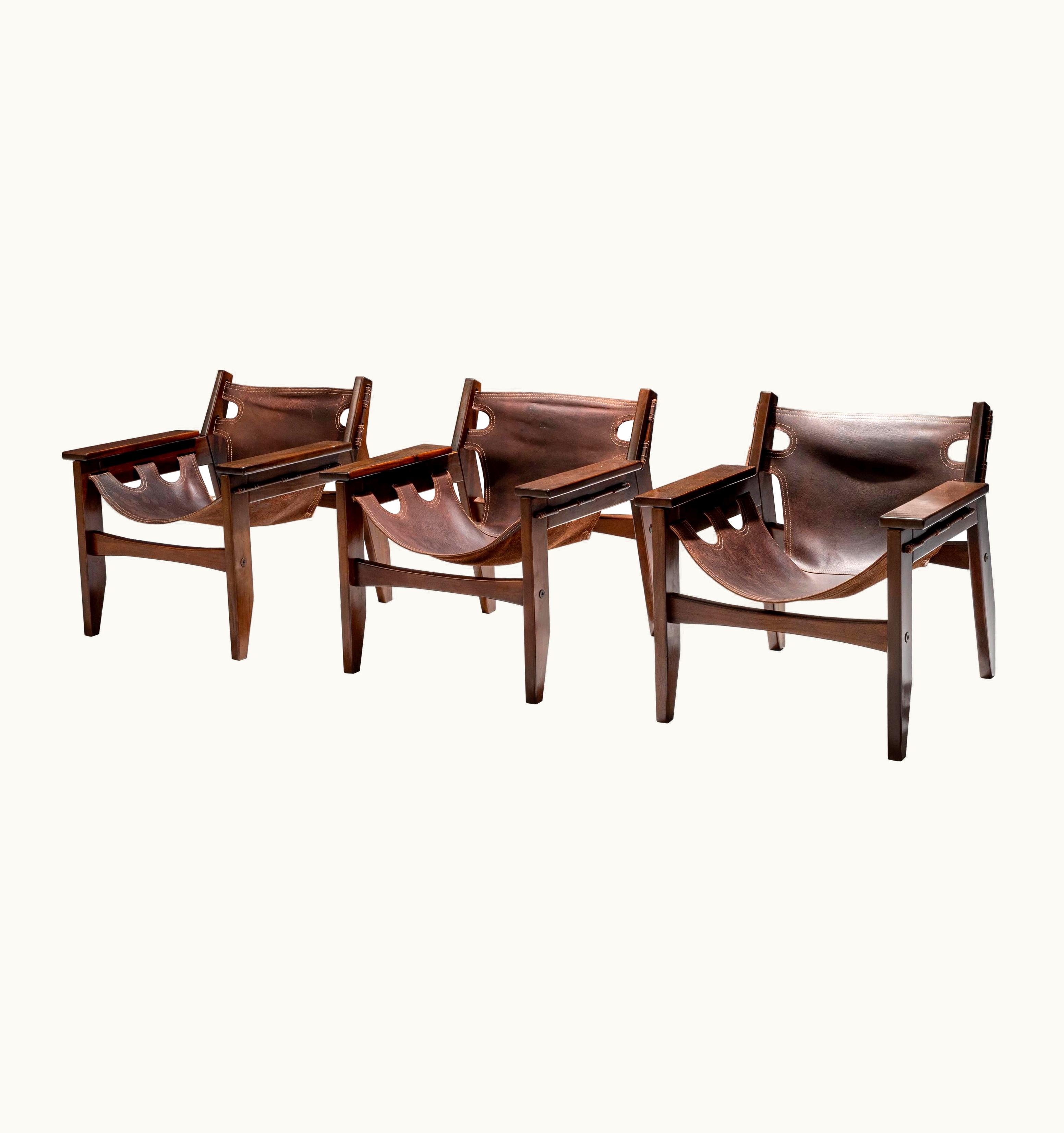 Set Of Three Sergio Rodrigues 'Kilin' Lounge Chairs, Brasil, 1970s