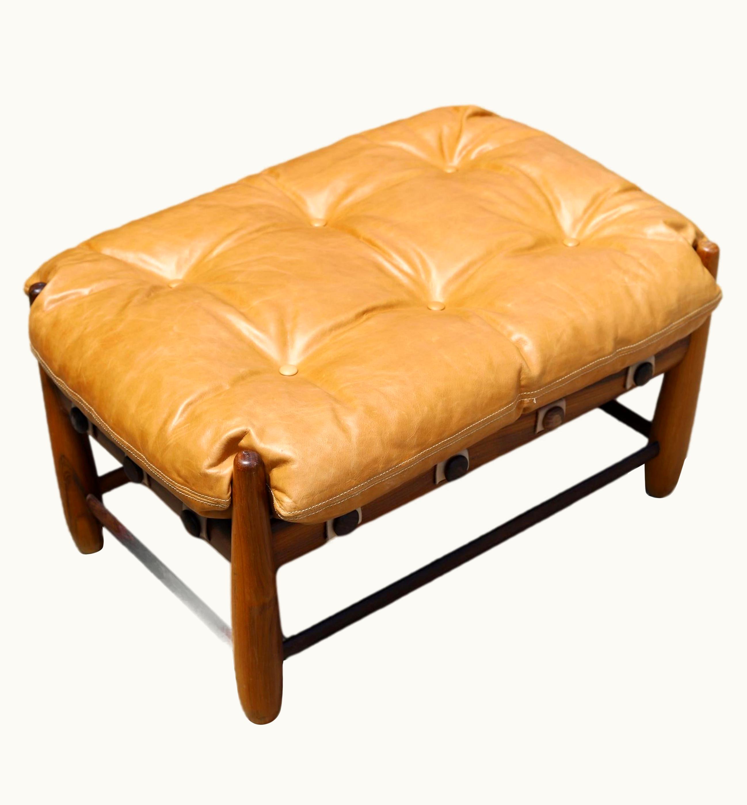 Sergio Rodrigues Sergio Rodrigues Mole Ottoman, Sergio Rodrigues, Rosewood And Leather 50'