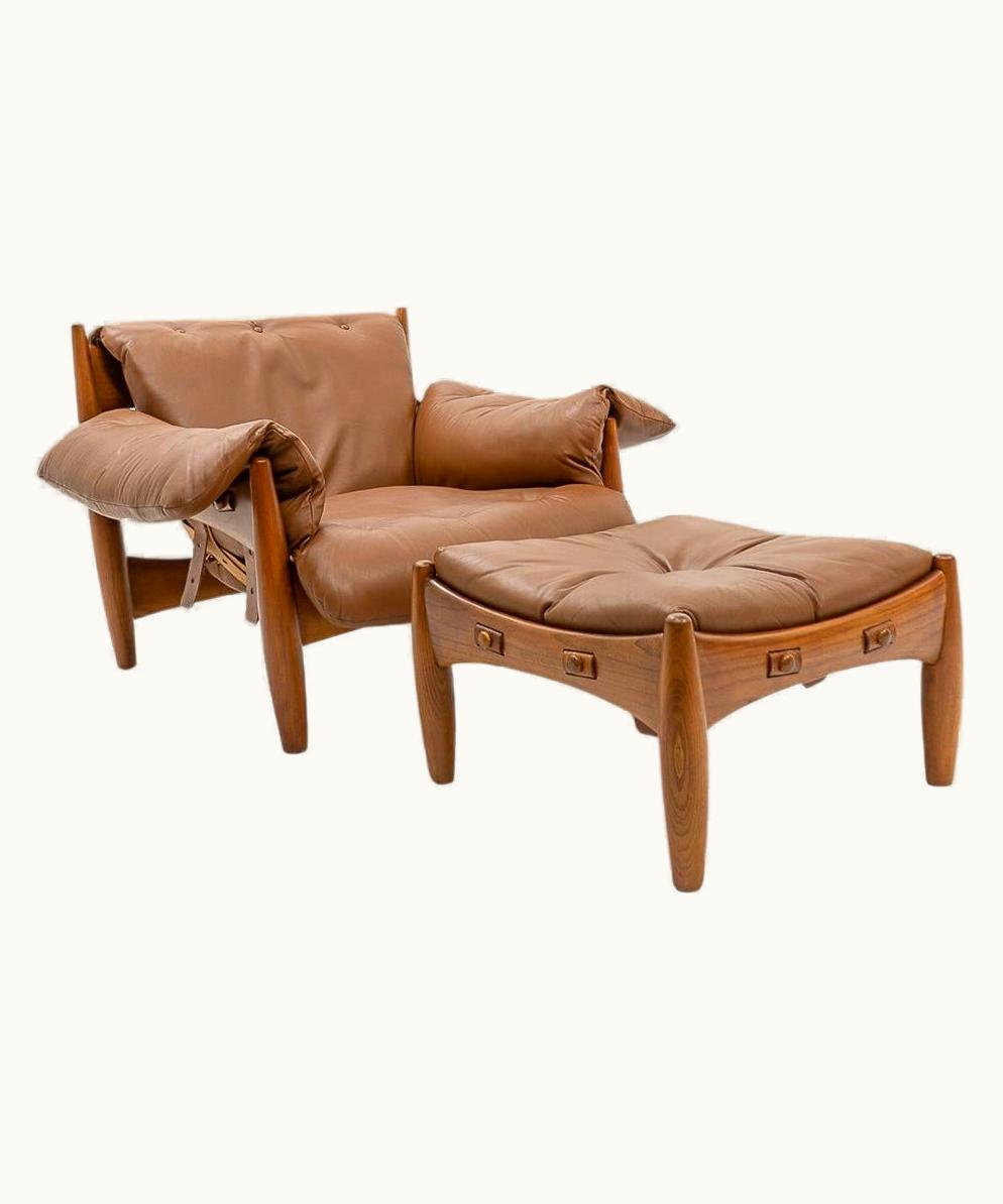 Sergio Rodrigues Brazilian Design Sergio Rodrigues For ISA Sheriff Lounge Chair & Ottoman, 1970s
