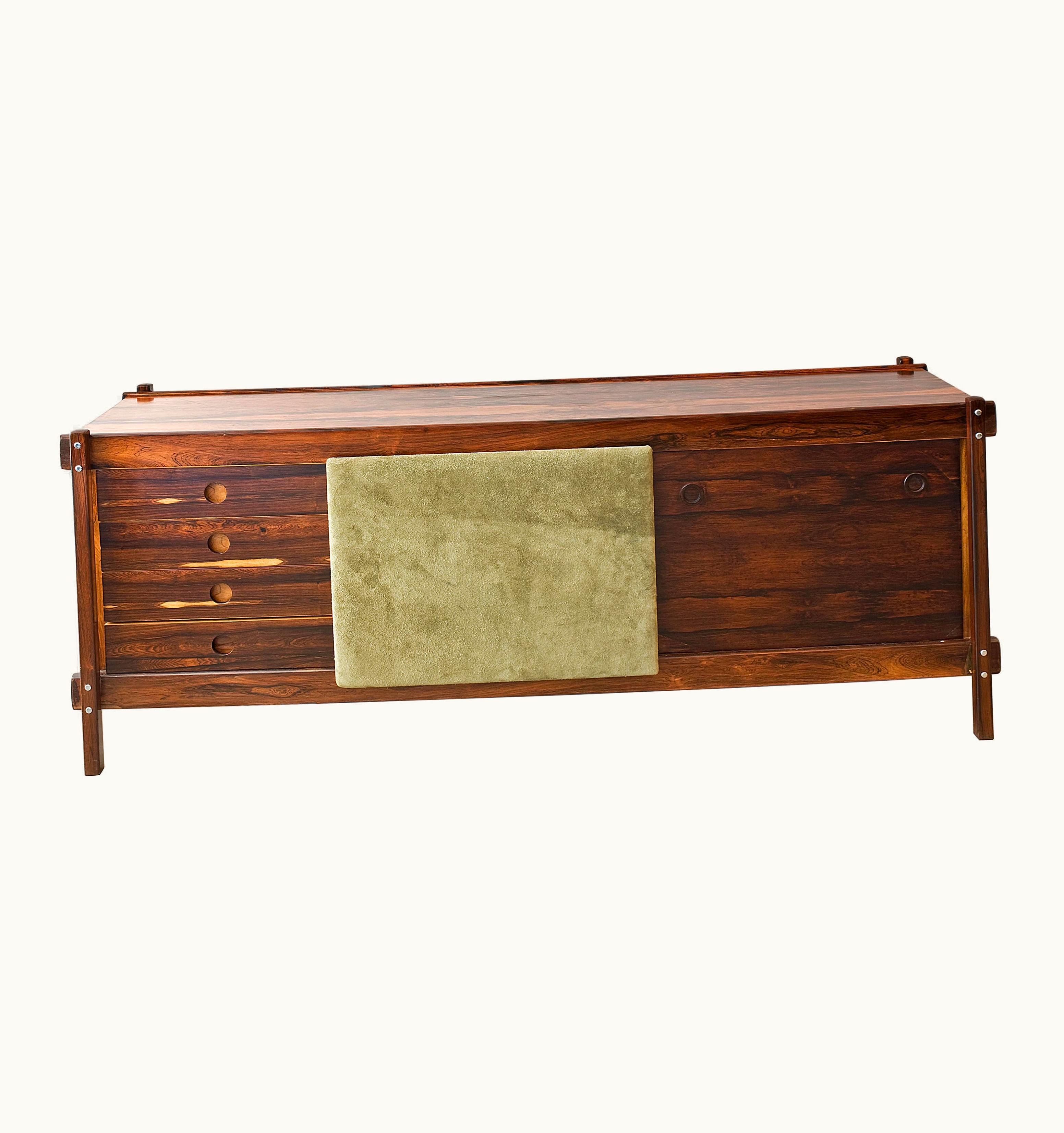 Sergio Rodrigues Freijó And Leather Buffet By Sergio Rodrigues, 1965