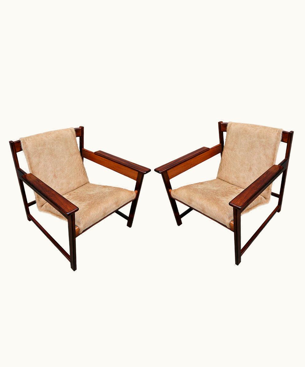 Sergio Rodrigues Pair Of 1960s Sergio Rodrigues Brazilian Jacaranda Lia Chairs