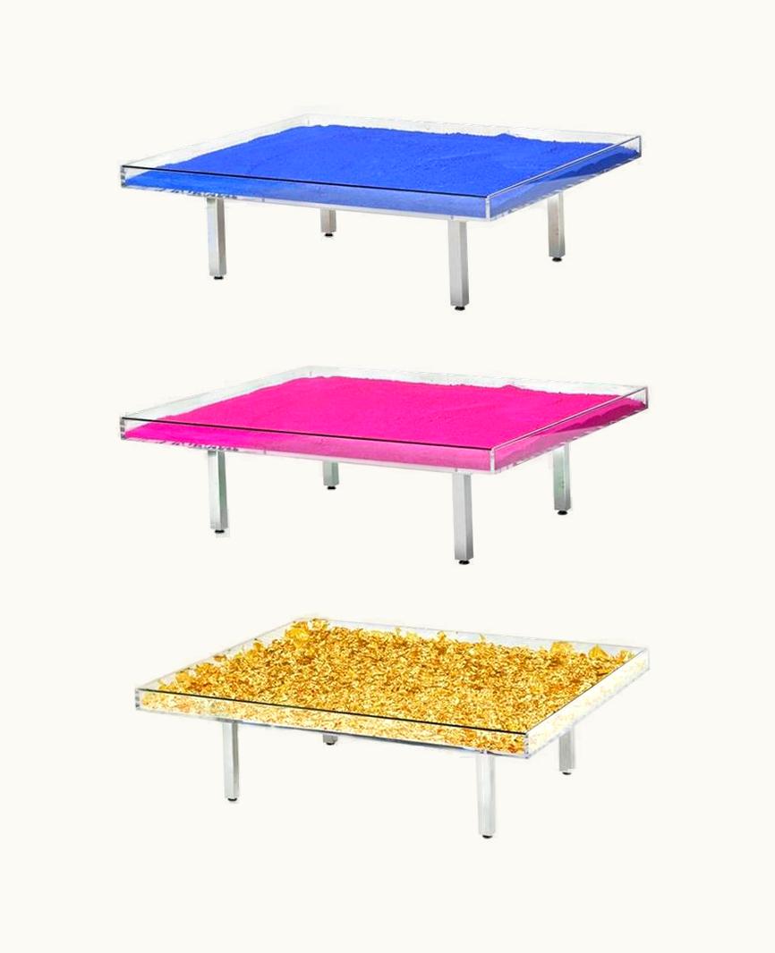 Yves Klein Yves Klein Set Of 3 Yves Klein Monopink Monogold & Blue IKB Tables