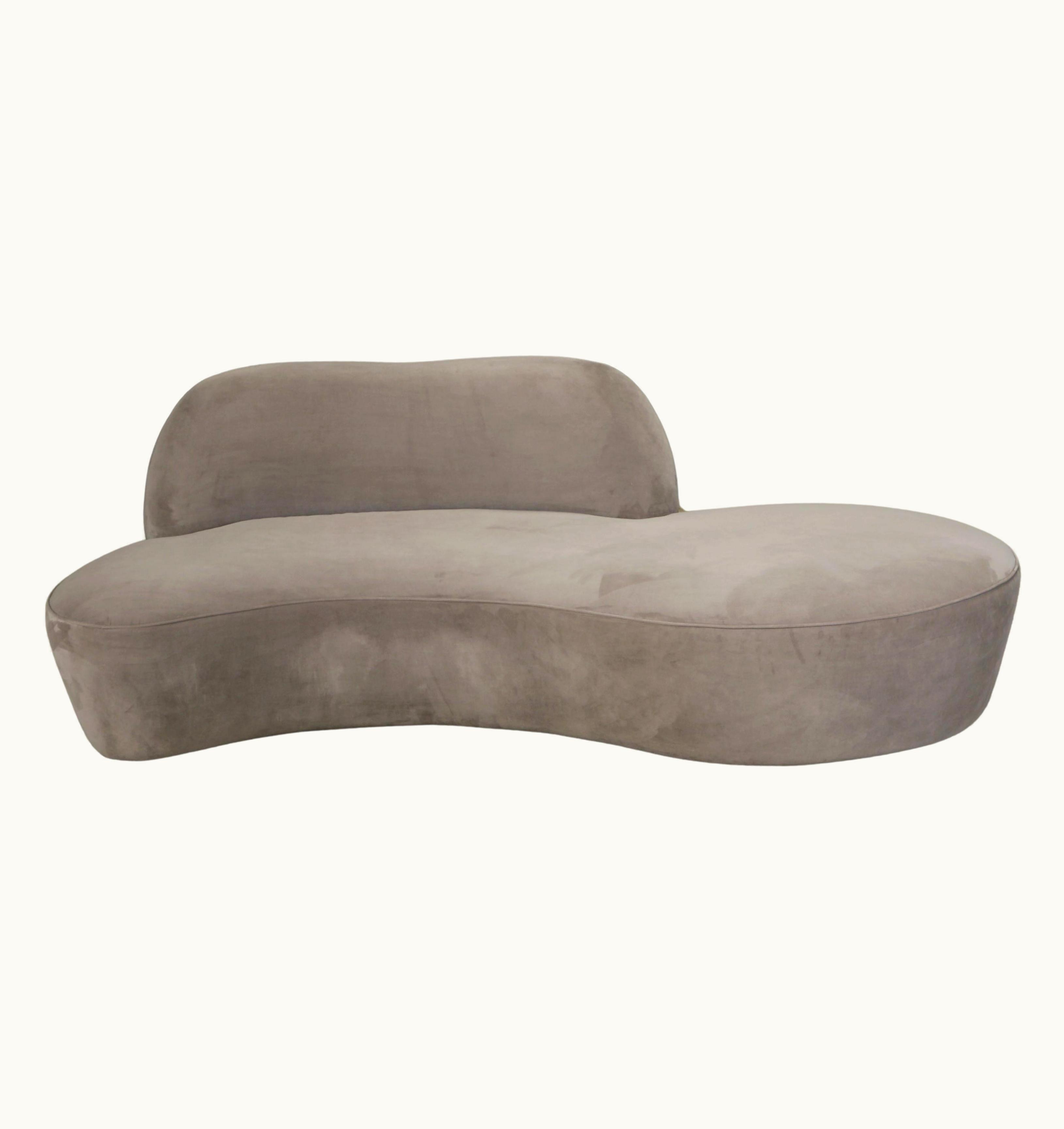 Vladimir Kagan Vladimir Kagan For American Leather 'Zoe' Sofa In Grey Alcantara, Signed