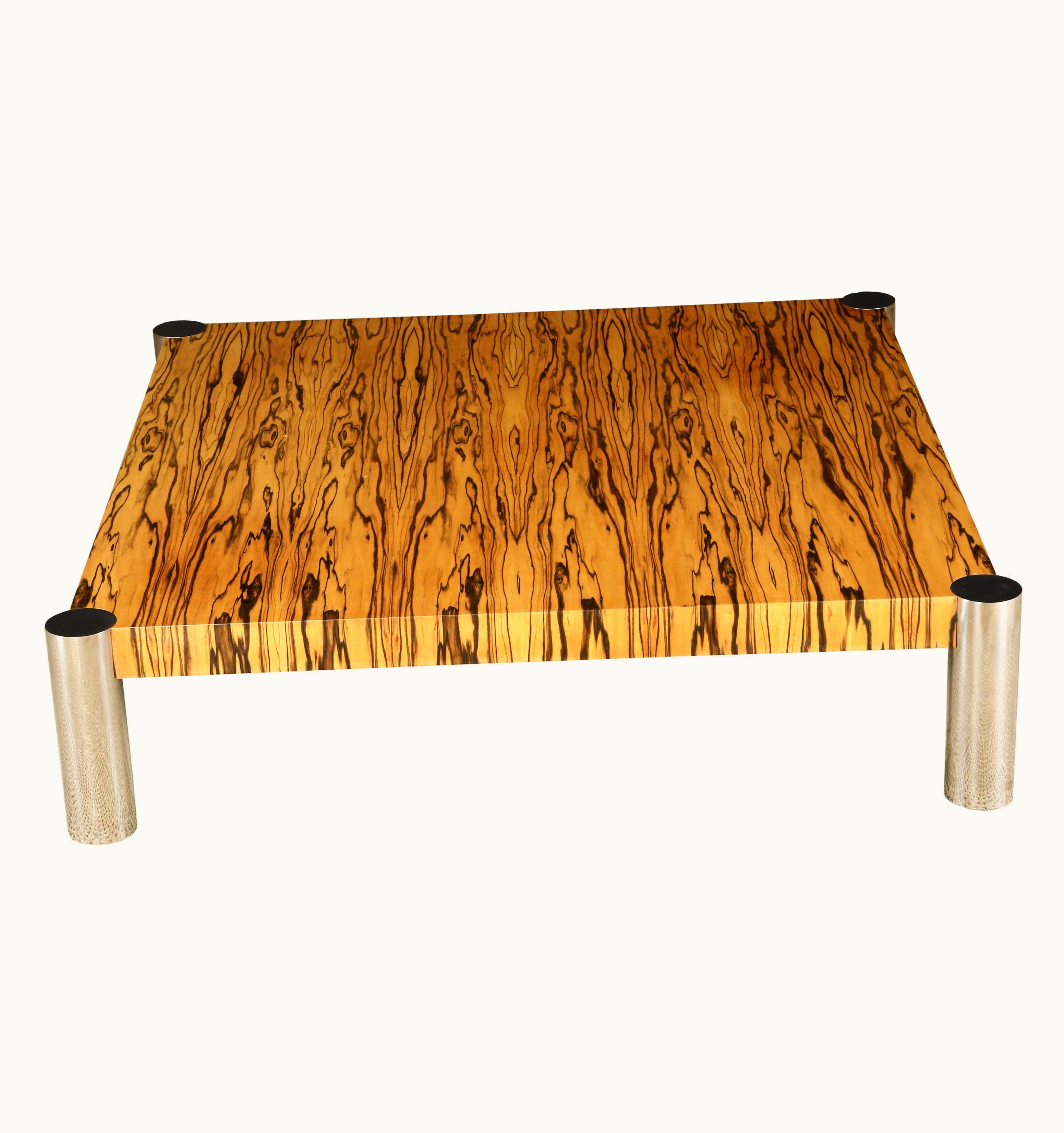 Vladimir Kagan Vladimir Kagan Exotic Rosewood And Chrome Coffee Table, Circa 1970s