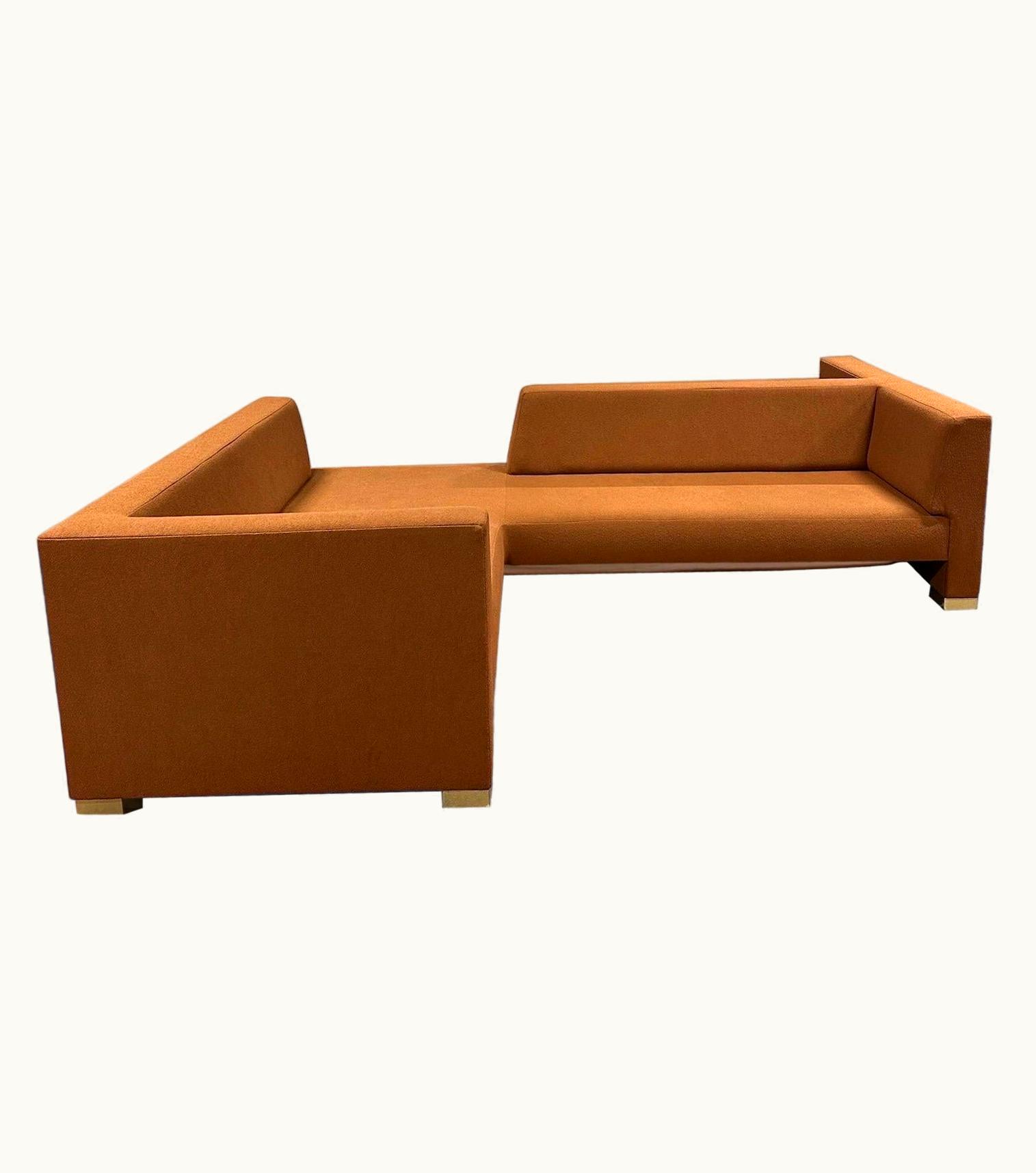 Vladimir Kagan Vladimir Kagan Large Sectional Custom L Shaped Sofa Rust Bouclé Vintage Certifed