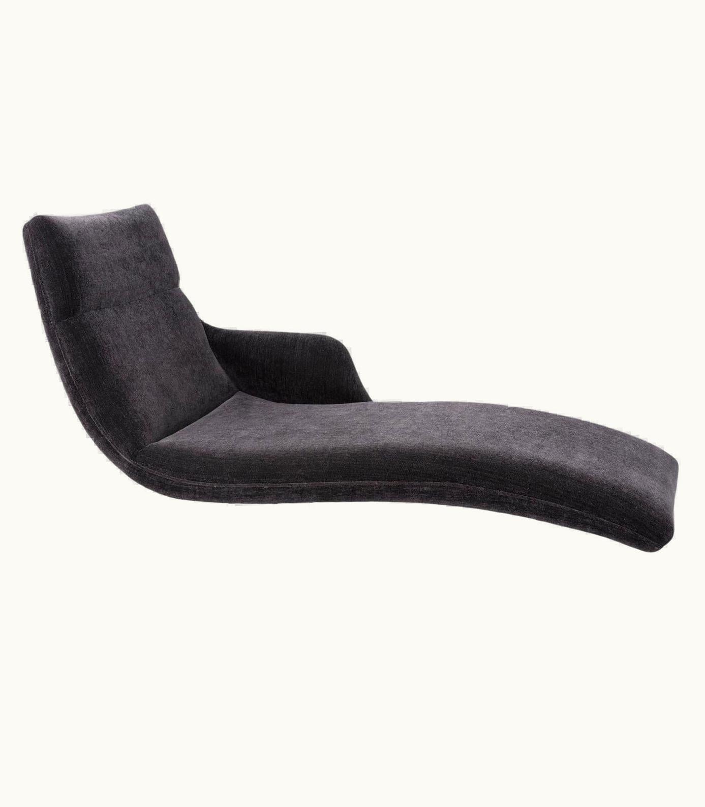 Vladimir Kagan Vladimir Kagan Erica Chaise By Vladimir Kagan In Charcoal Gray Chenille