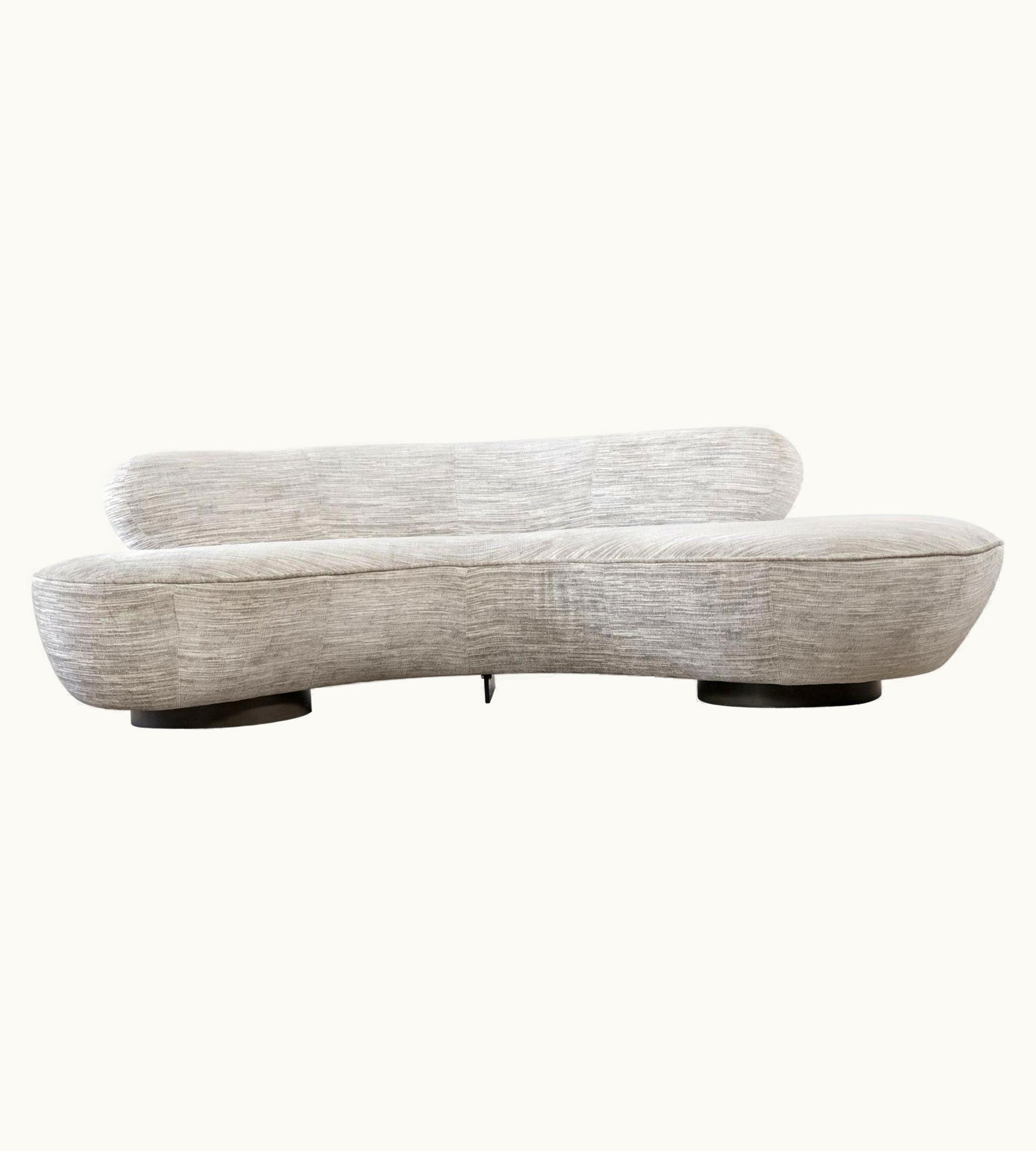 Vladimir Kagan Vladimir Kagan Cloud Sofa For Directional With Stained Oak Pedestal Bases