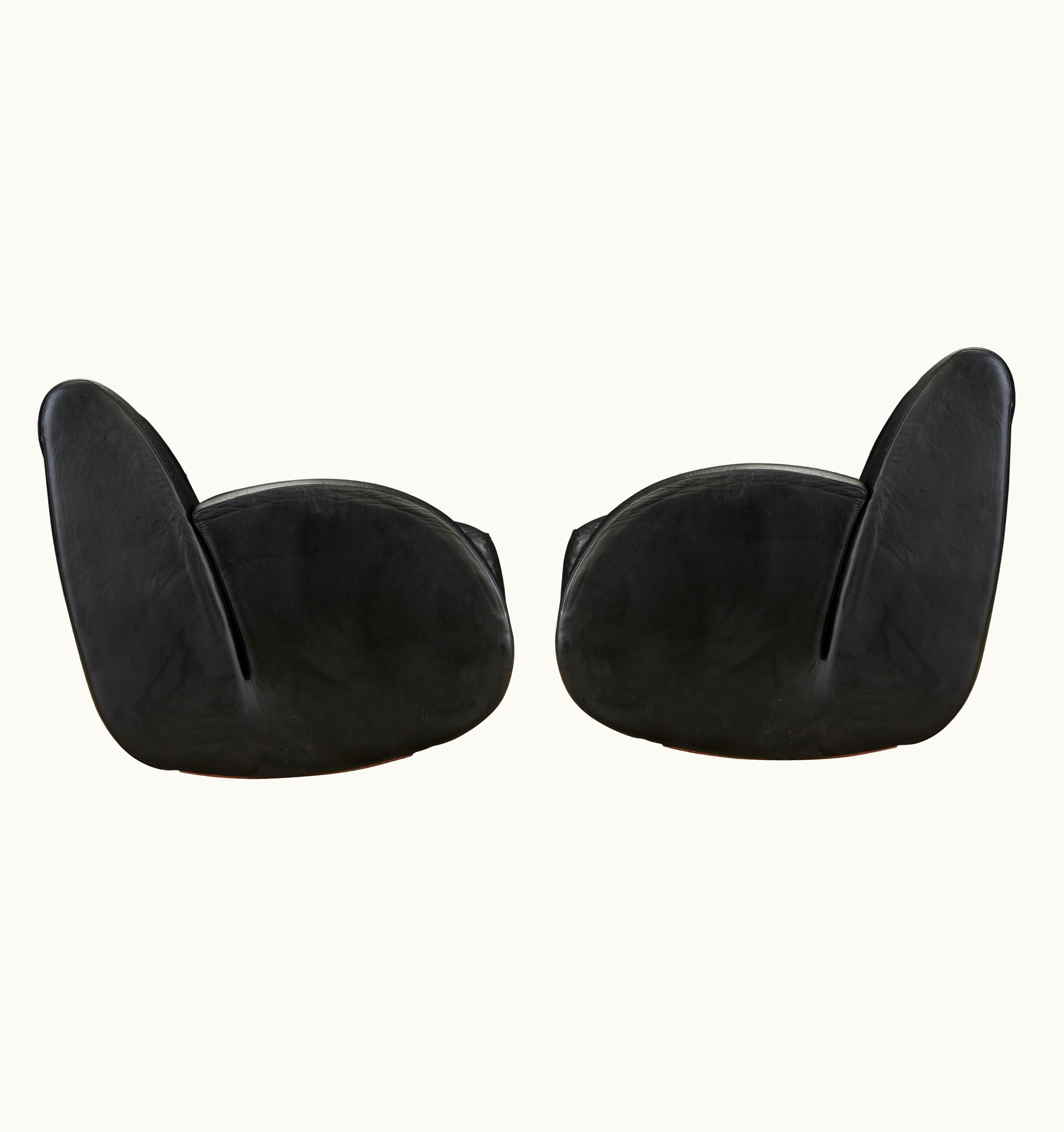 Vladimir Kagan Vladimir Kagan 'Rock Star' Pair Of Leather Rocking Chairs, C. 1997, Signed