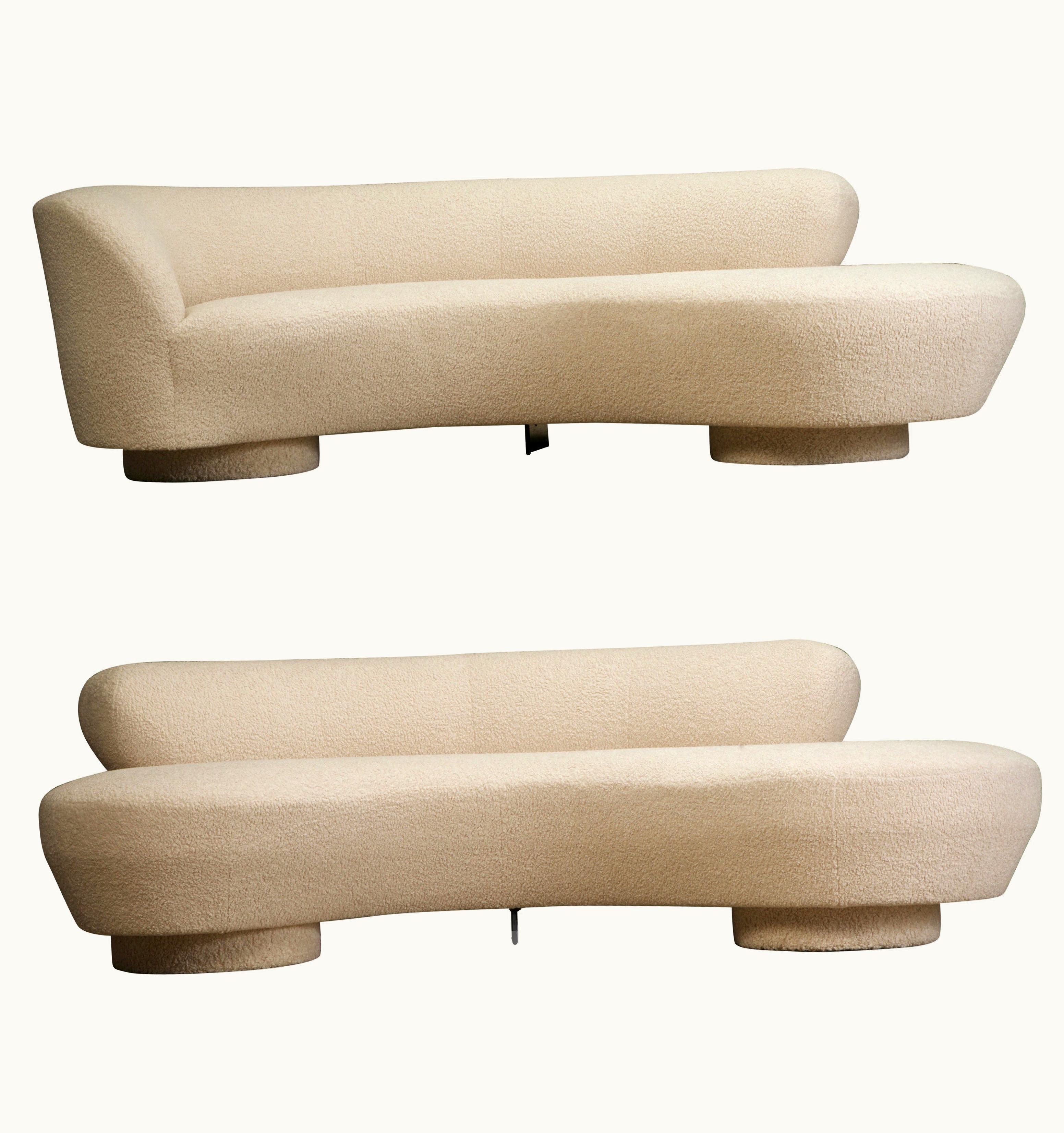 Vladimir Kagan For Directional 'Cloud' Sofas In New Nubby Bouclé, C 1980, Signed UZ0197132
