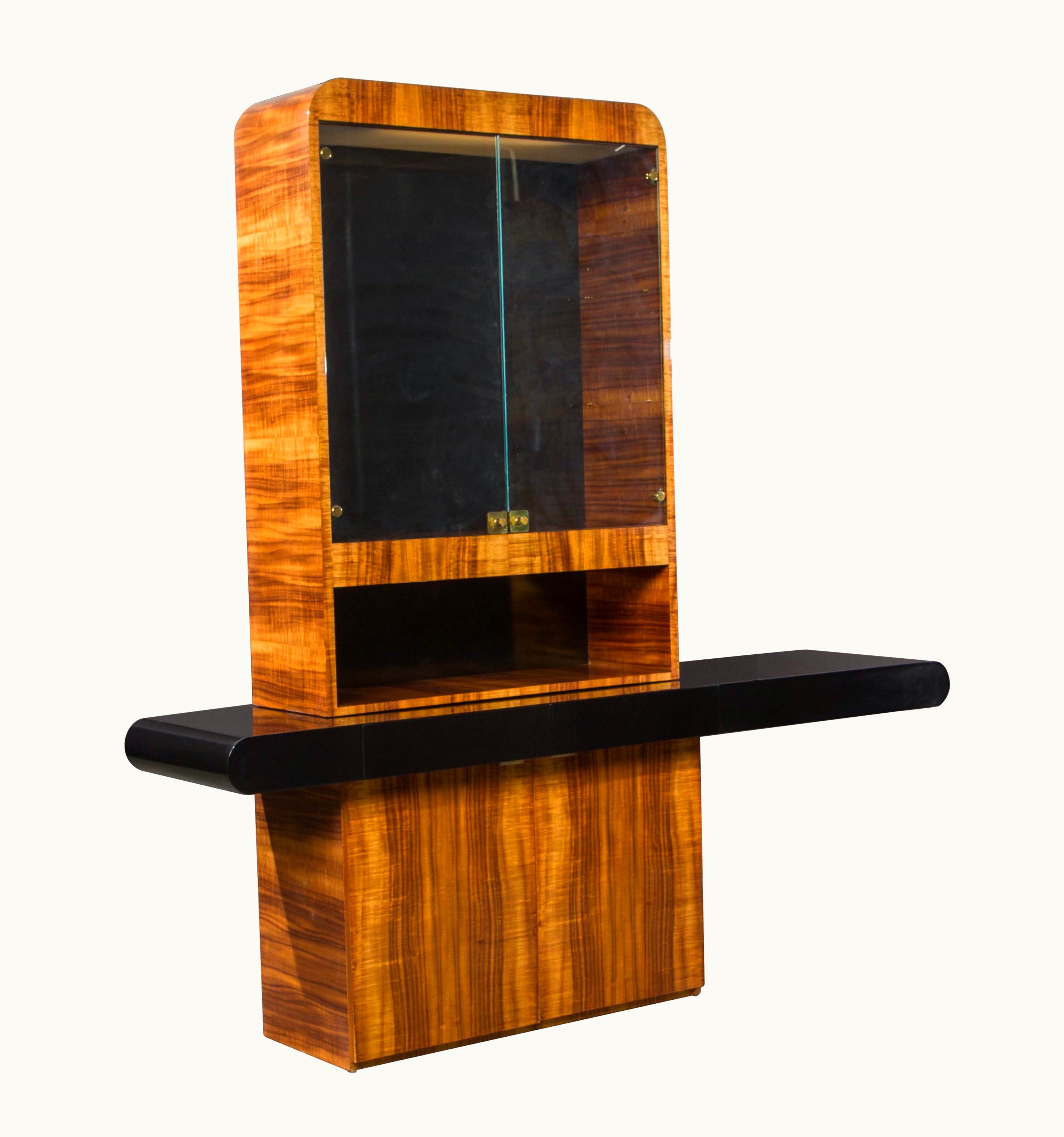 Vladimir Kagan Vladimir Kagan Exotic Wood Illuminated Sideboard Bar Cabinet, C 1970s, Signed